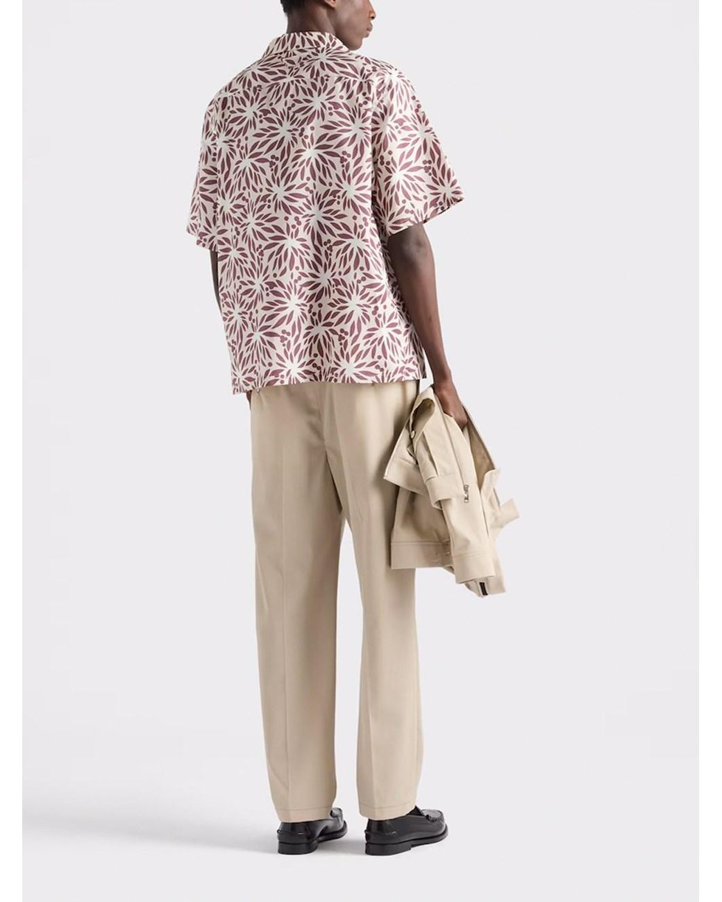 Prada Pink Striped Cotton And Silk 'Bowling' Shirt for men