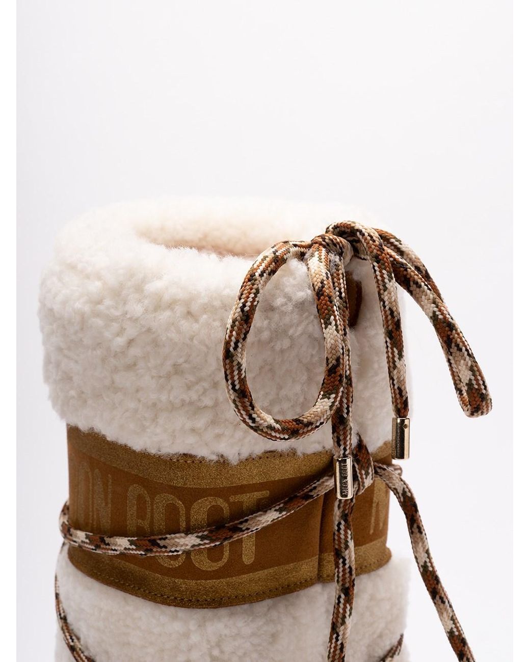Moon Boot Natural 'Icon Shearling' Boots