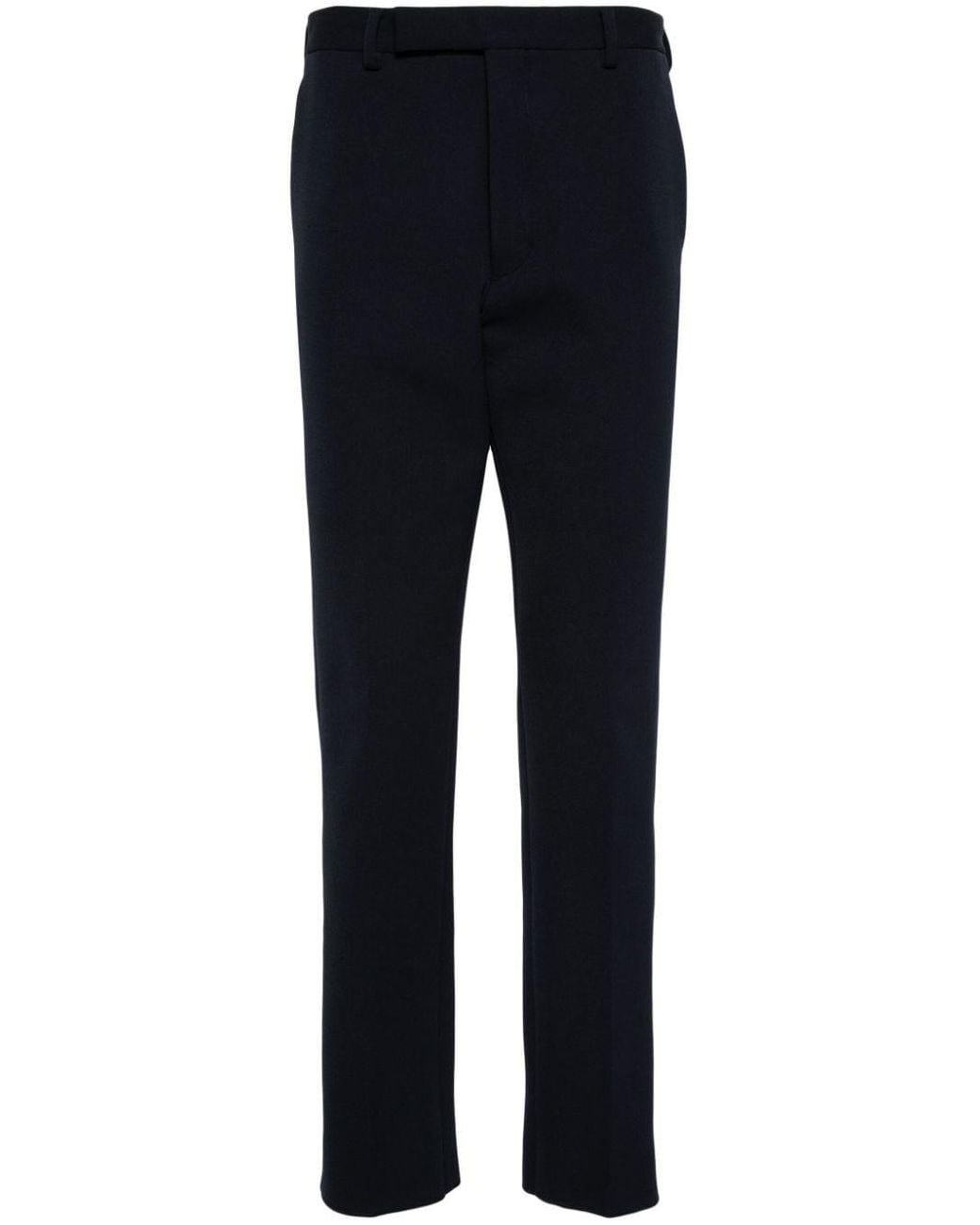 Prada Blue Pressed-Crease Trousers for men