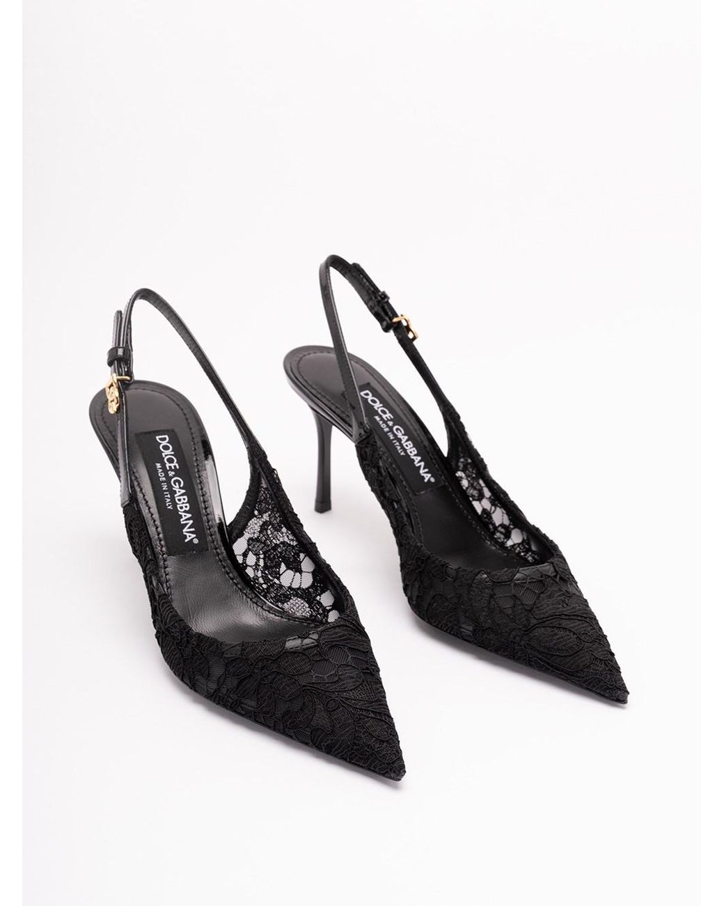 Dolce & Gabbana White Dolce & Gabbana Lace Slingback