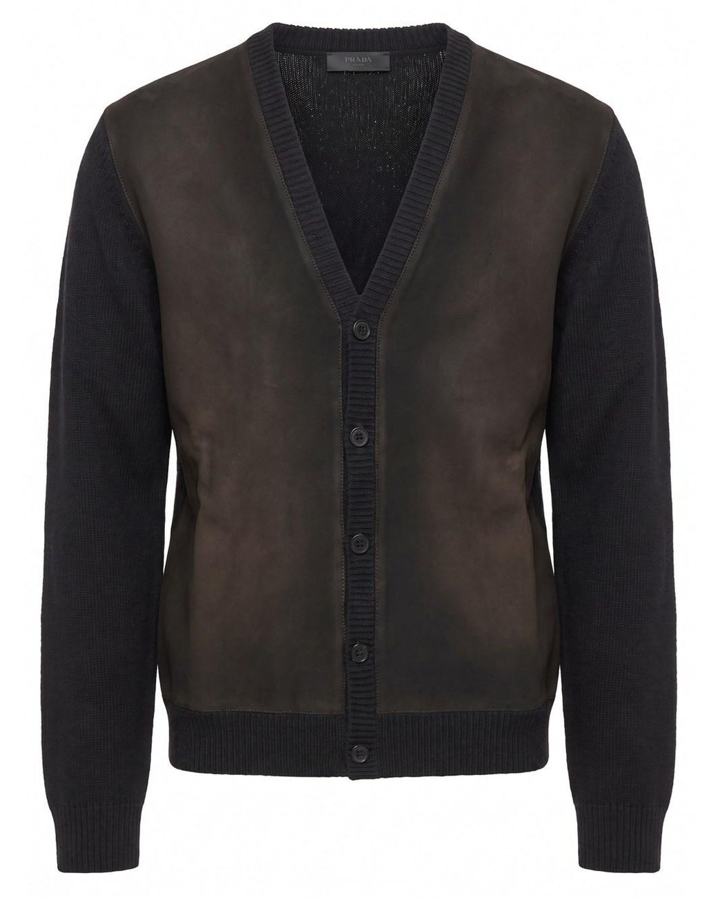 Prada Black Lambswool Cardigan for men