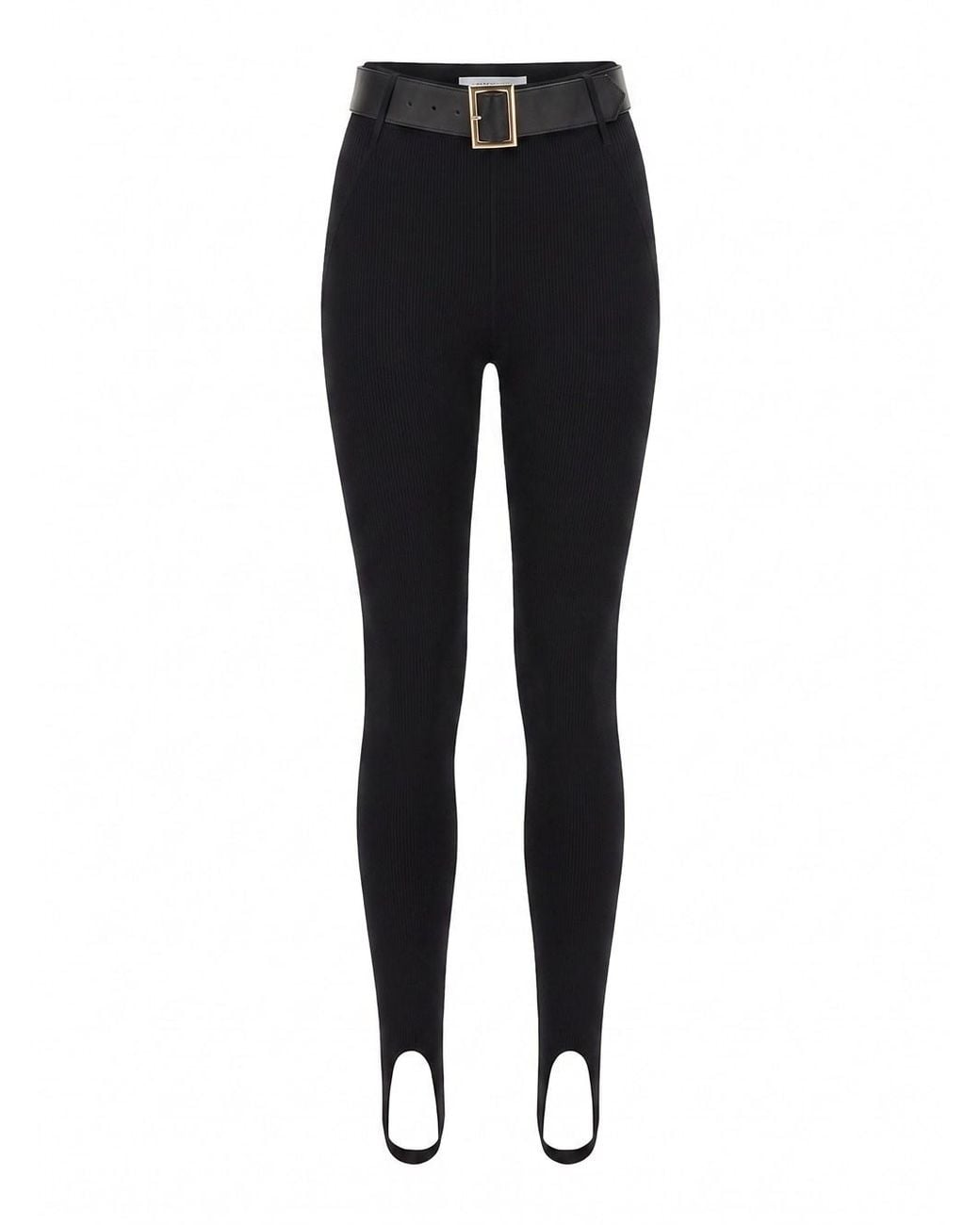 Self-Portrait Black Knit Stirrup Leggings