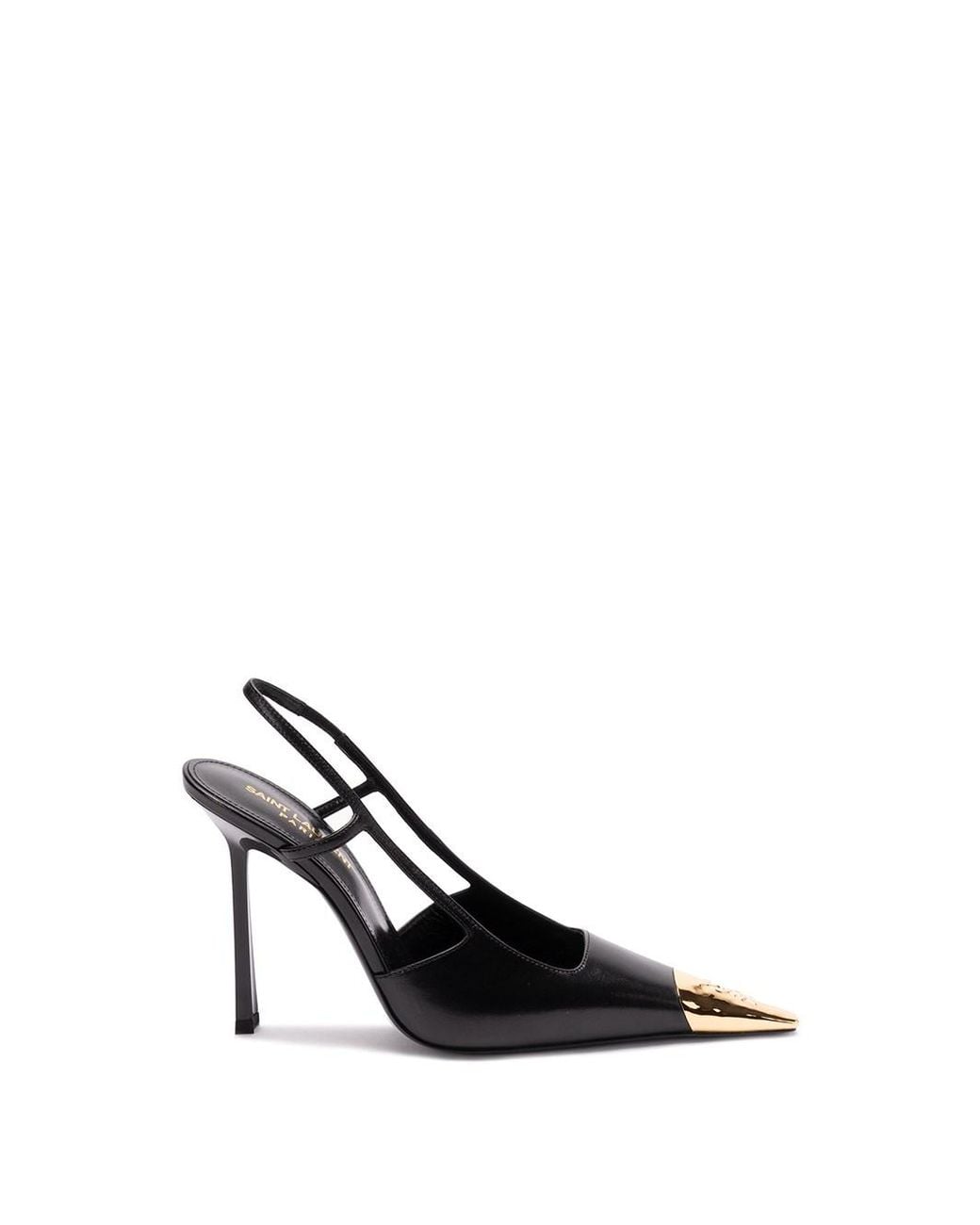 Saint Laurent White Jeanne Slingback Pumps