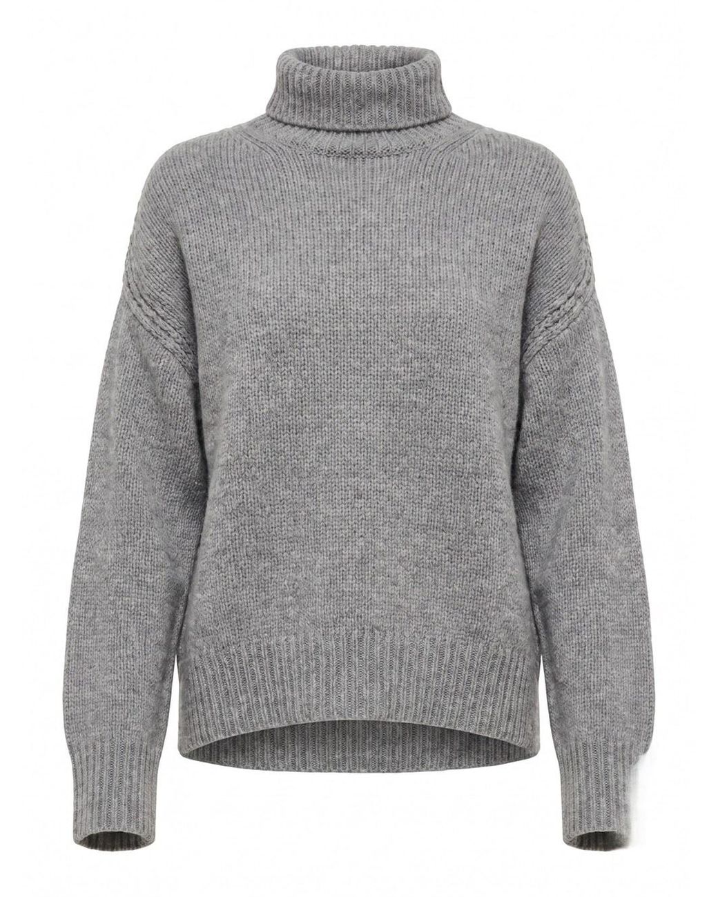 Sa Su Phi Gray Raglan High Neck Sweater With Back Slit