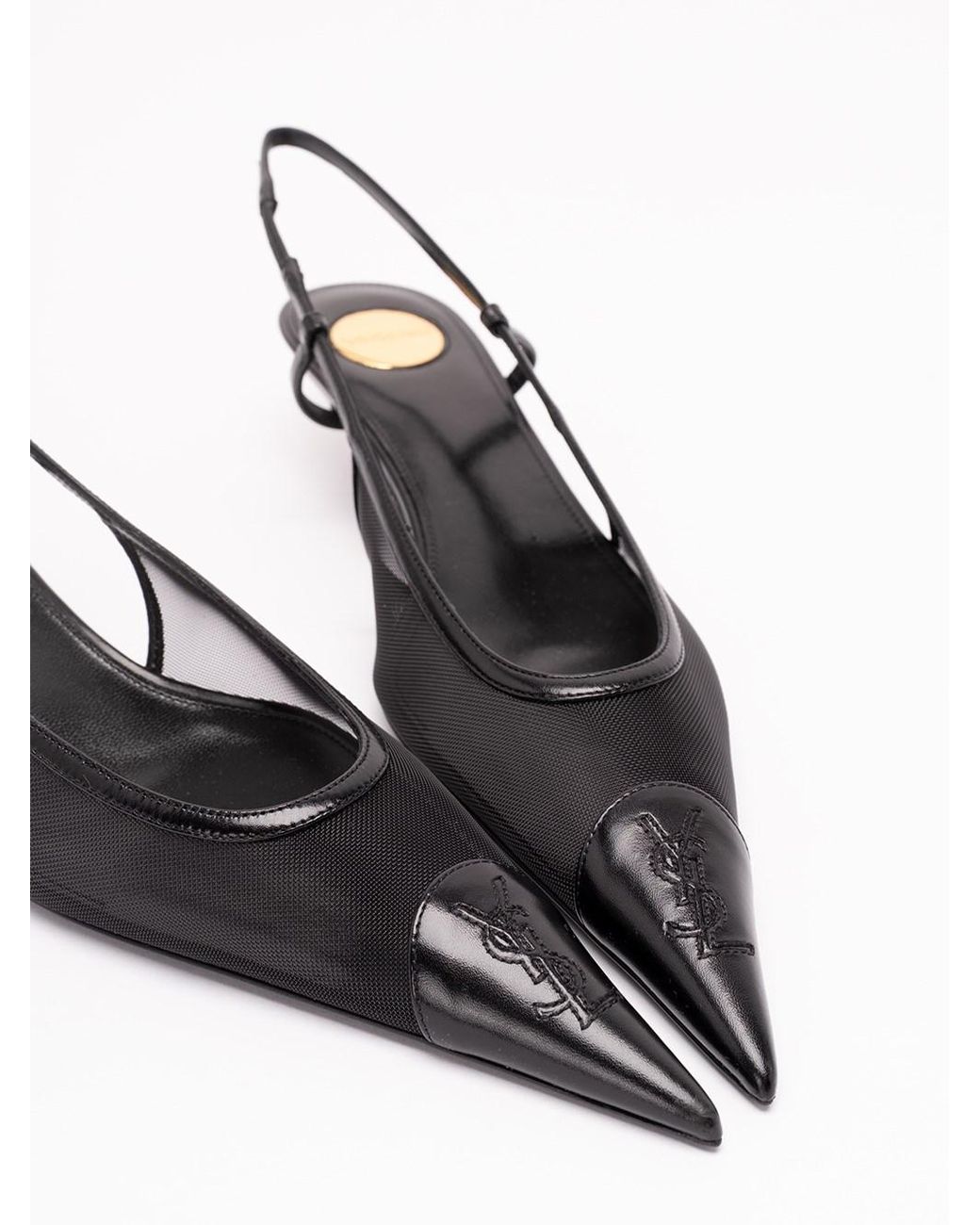 Saint Laurent White Renée Slingback