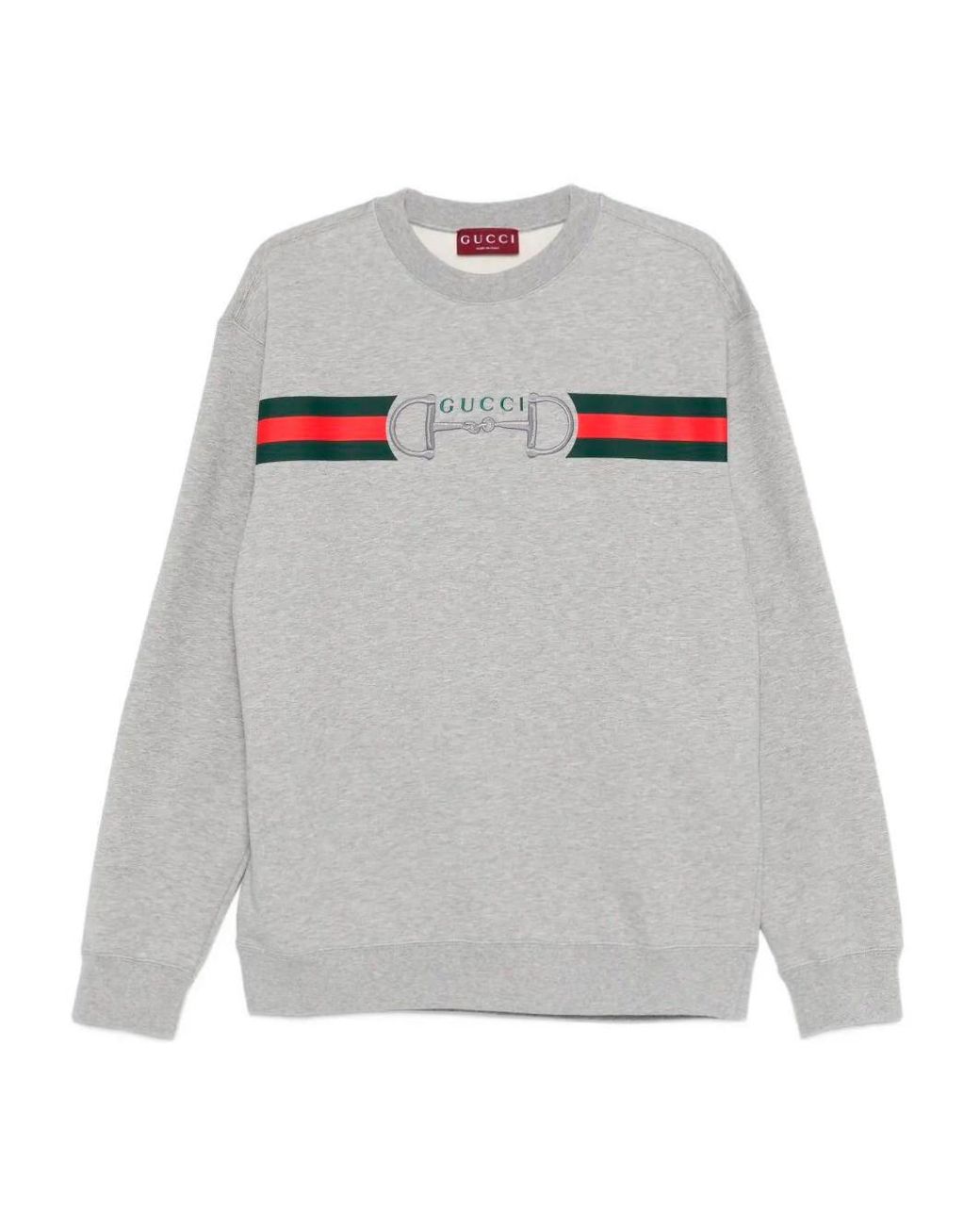 Gucci Gray Crew-Neck Sweatshirt for men