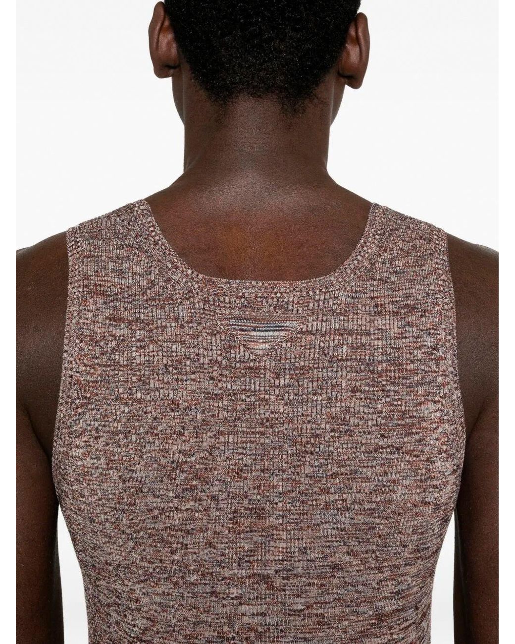 Prada Brown Cotton Tank Top for men