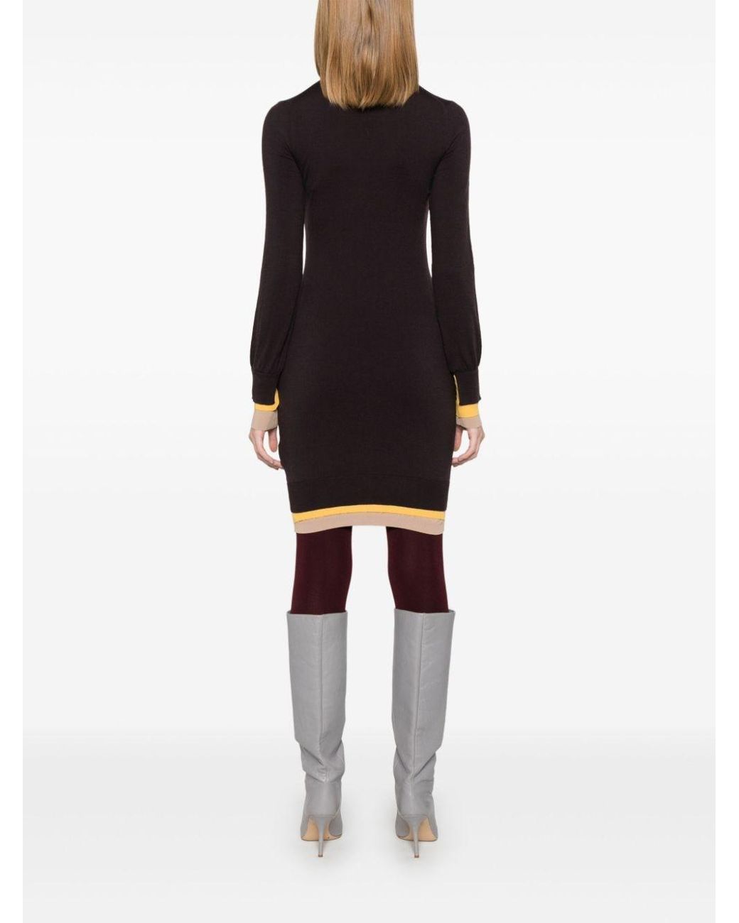Fendi Multicolor Dress With Stand-Up Collar