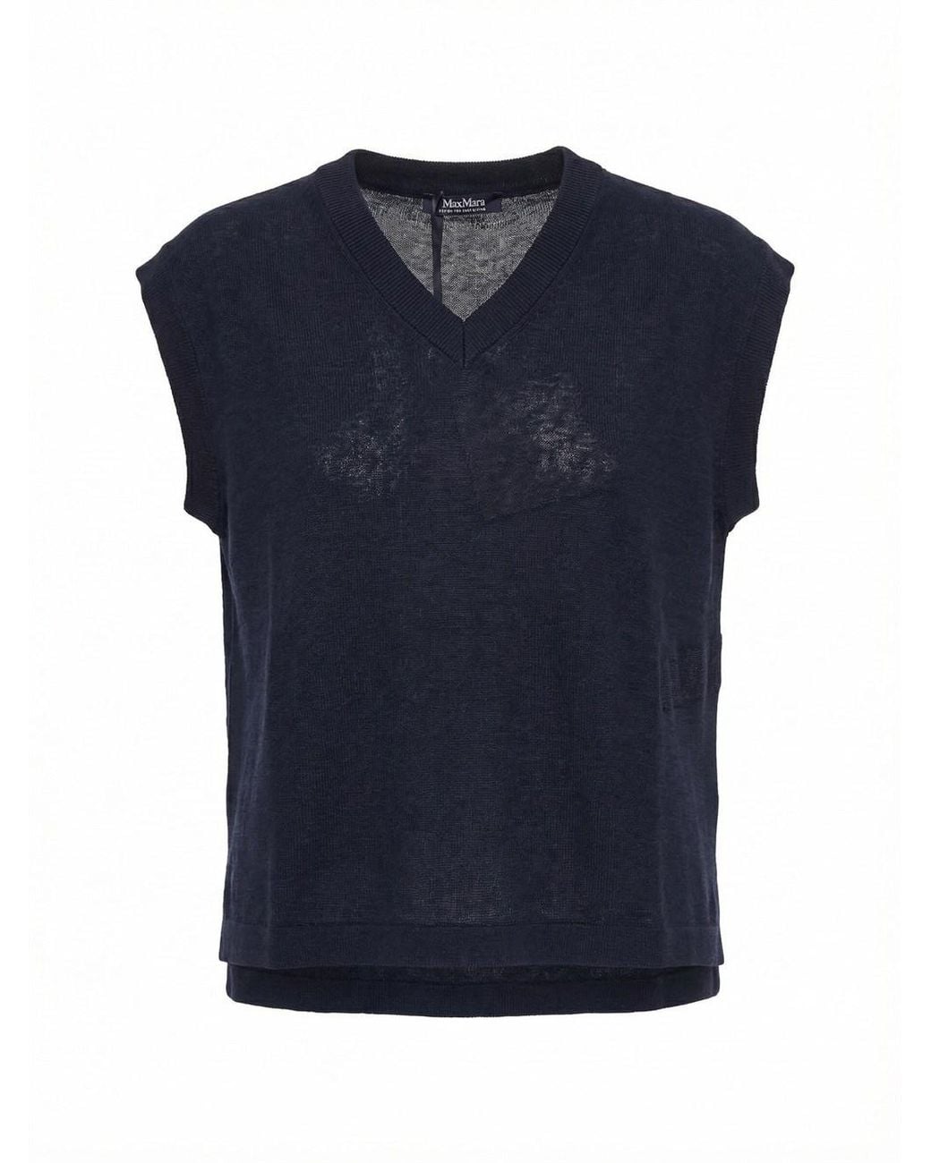 Max Mara Blue Linen Vest