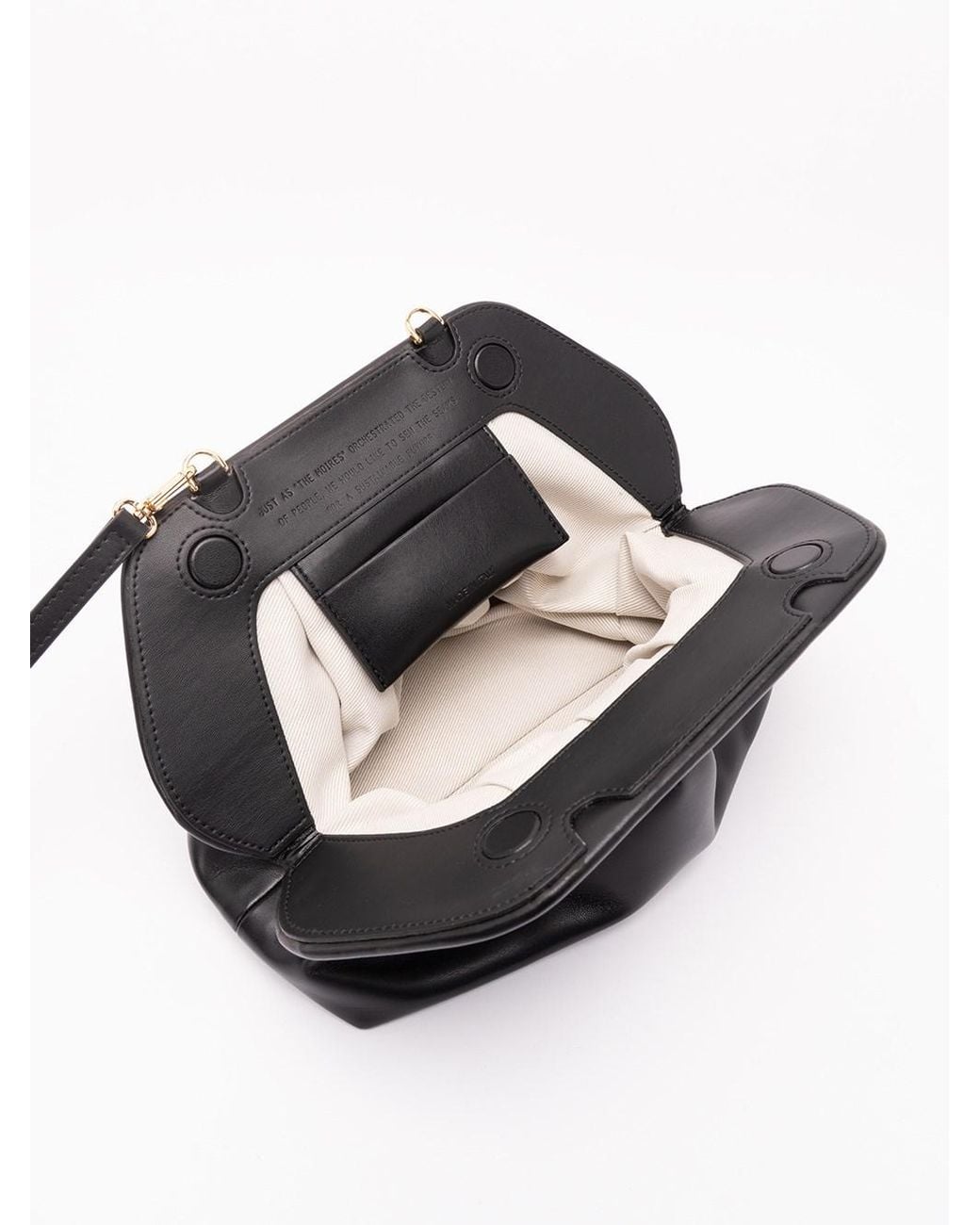 THEMOIRÈ Black Bios Medium Vegan Fabric Clutch