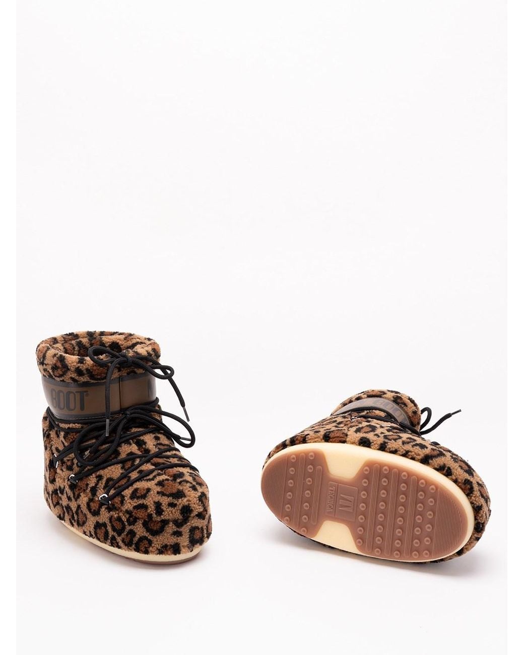 Moon Boot 'Icon Low Fleece' Boots in Brown | Lyst