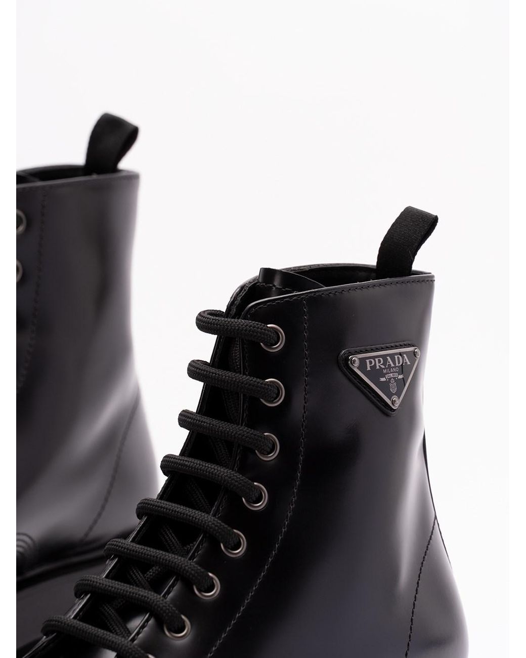 Prada patent leather combat boots 2025