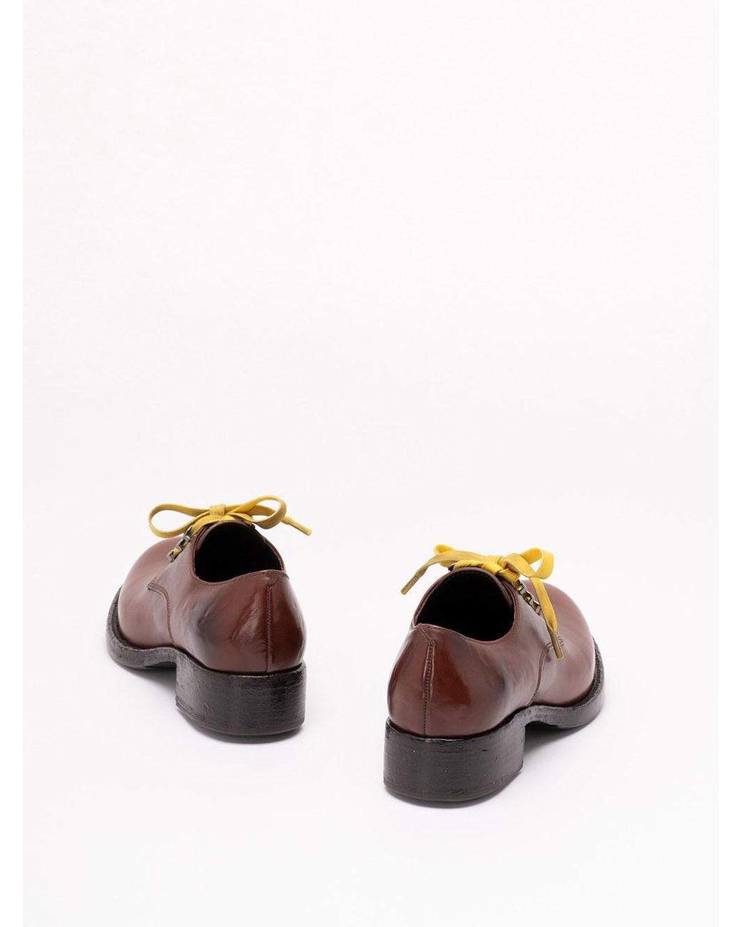 Prada Brown Antiqued Leather Lace-Up Shoes