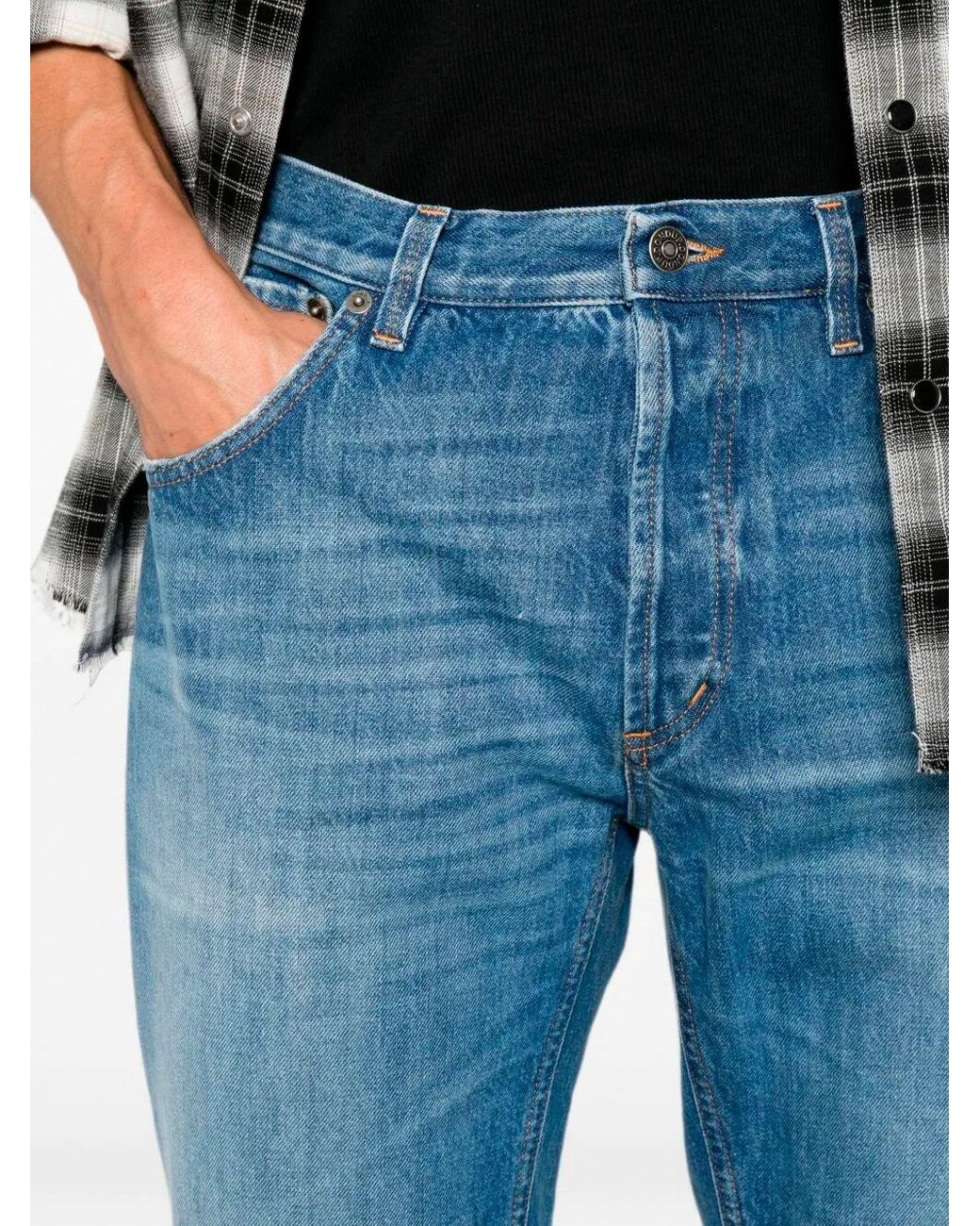 Dondup Blue 'Brighton' Carrot 5-Pocket Jeans for men