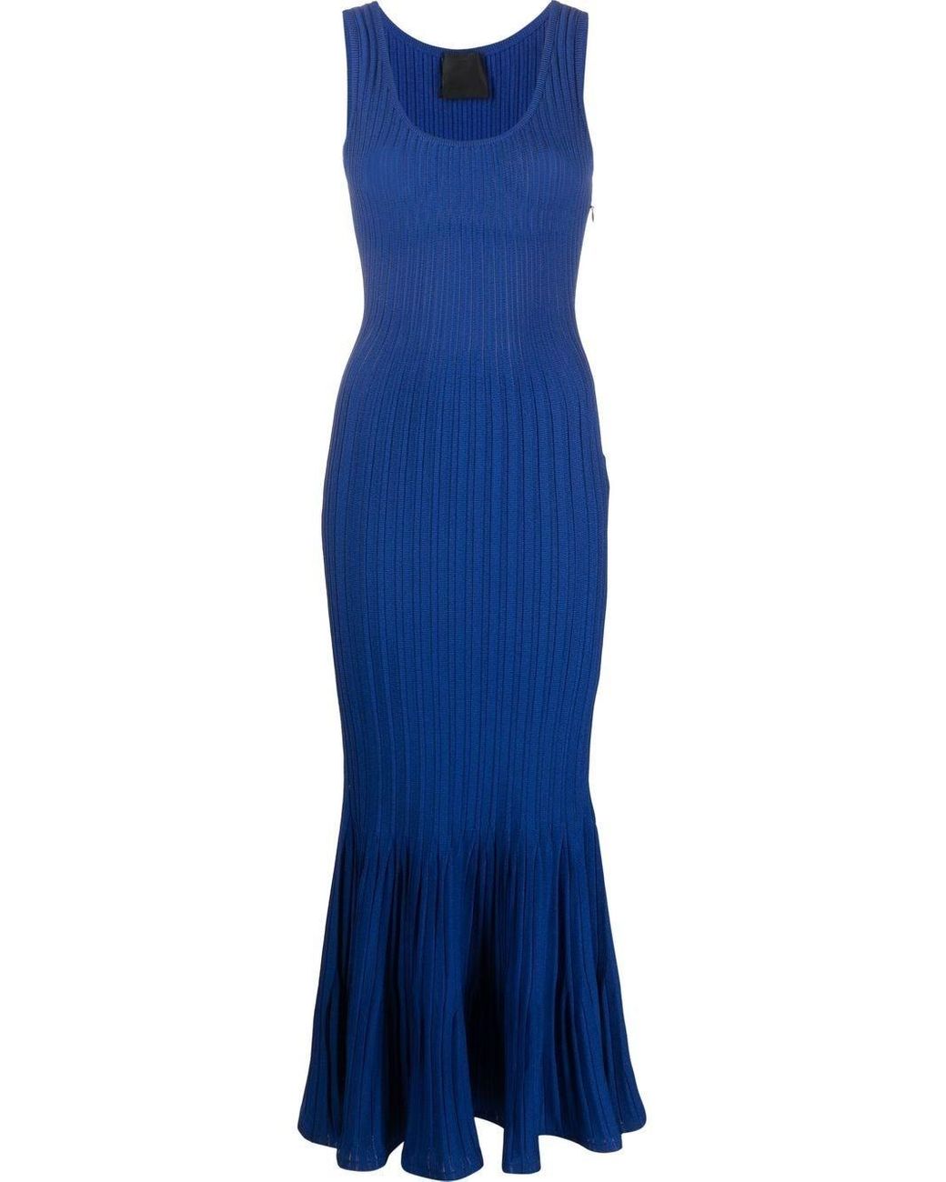 Givenchy Ribbed Mermaid Maxi Dress in Blue | Lyst