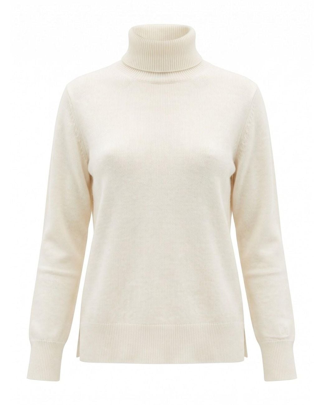 Not Shy White 'Laurene' Round Neck Sweater