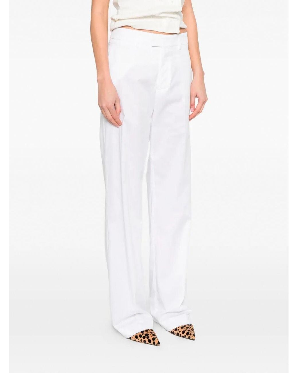Berwich White Palazzo Pants