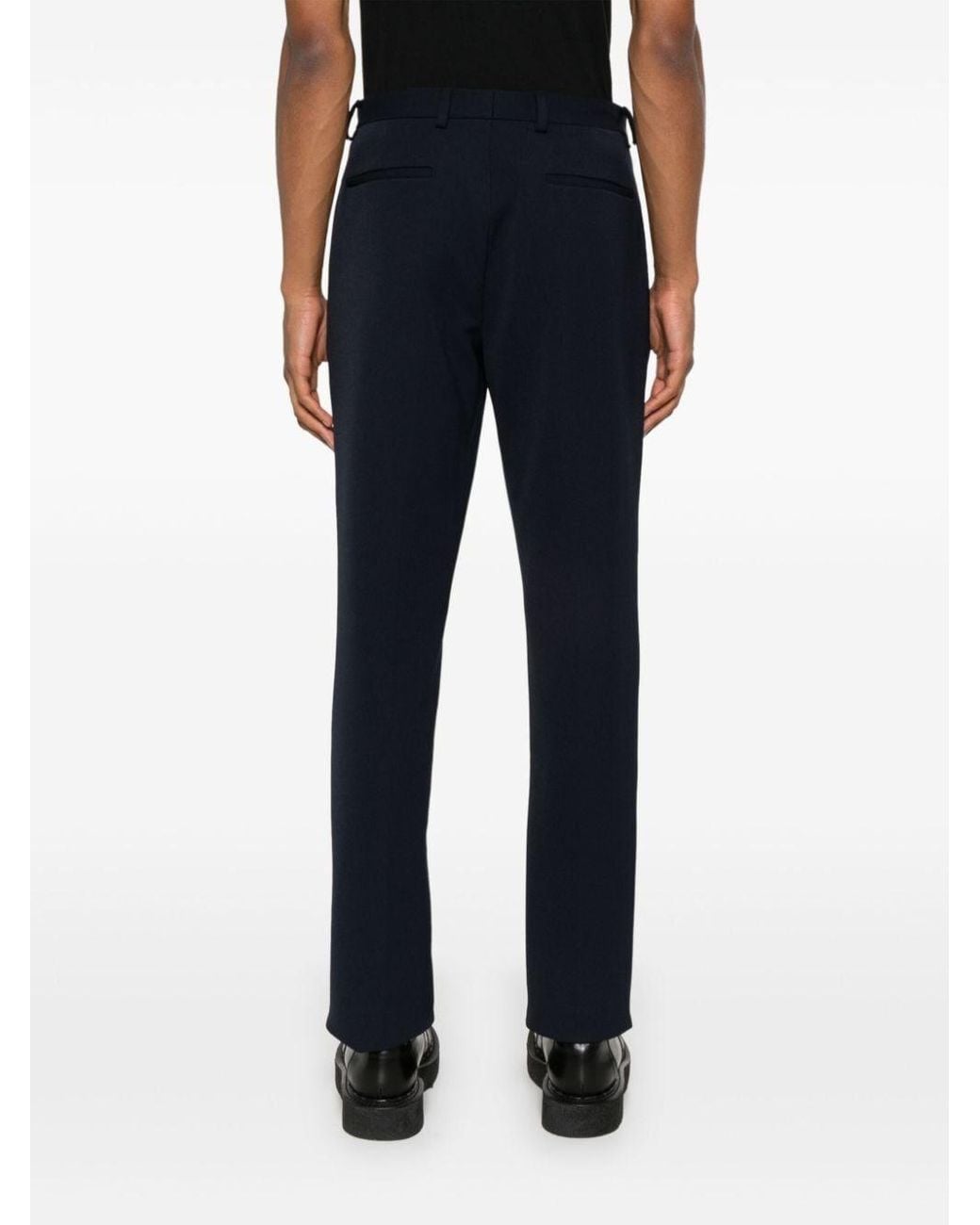 Prada Blue Pressed-Crease Trousers for men