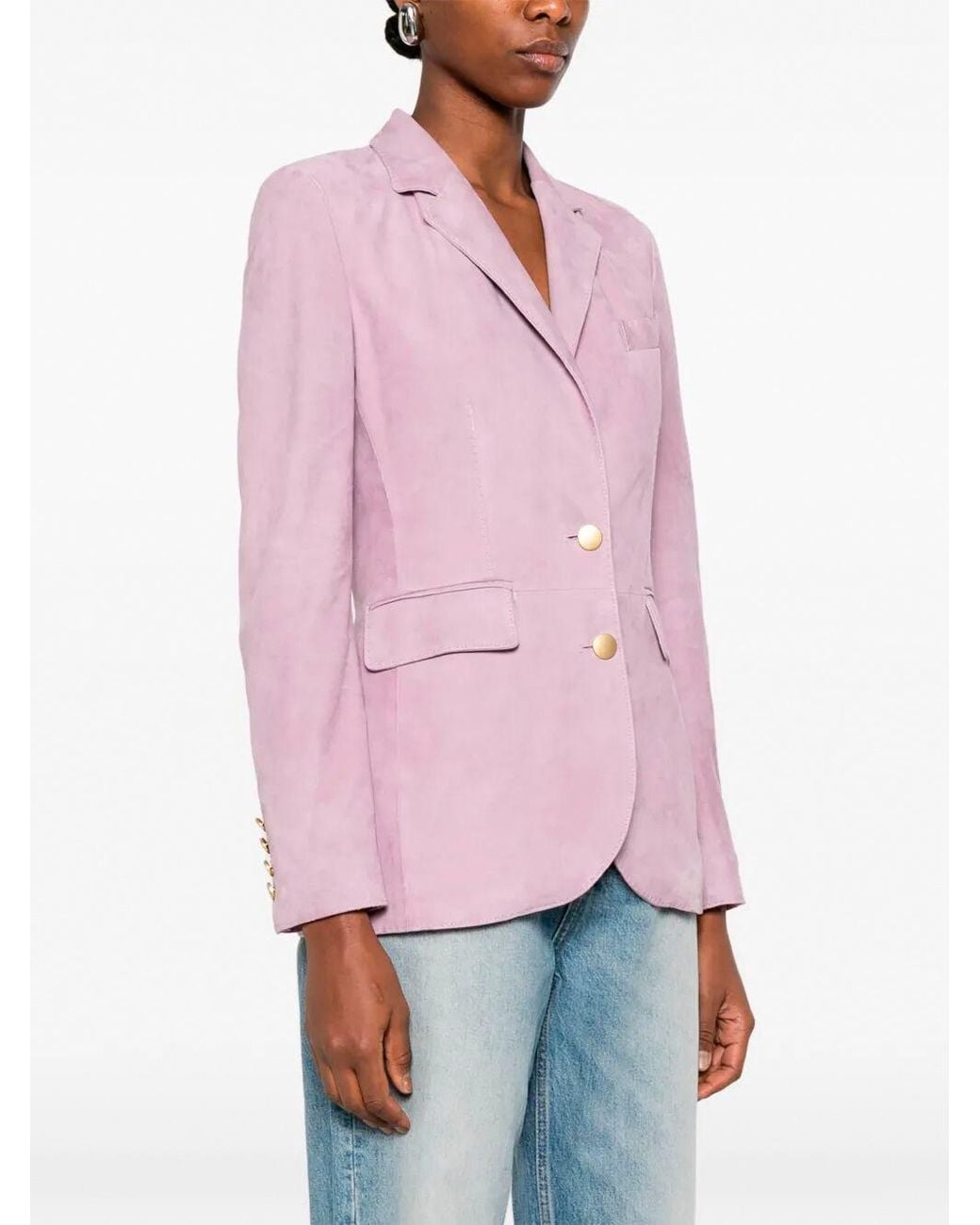 Tagliatore Pink Leather Jacket