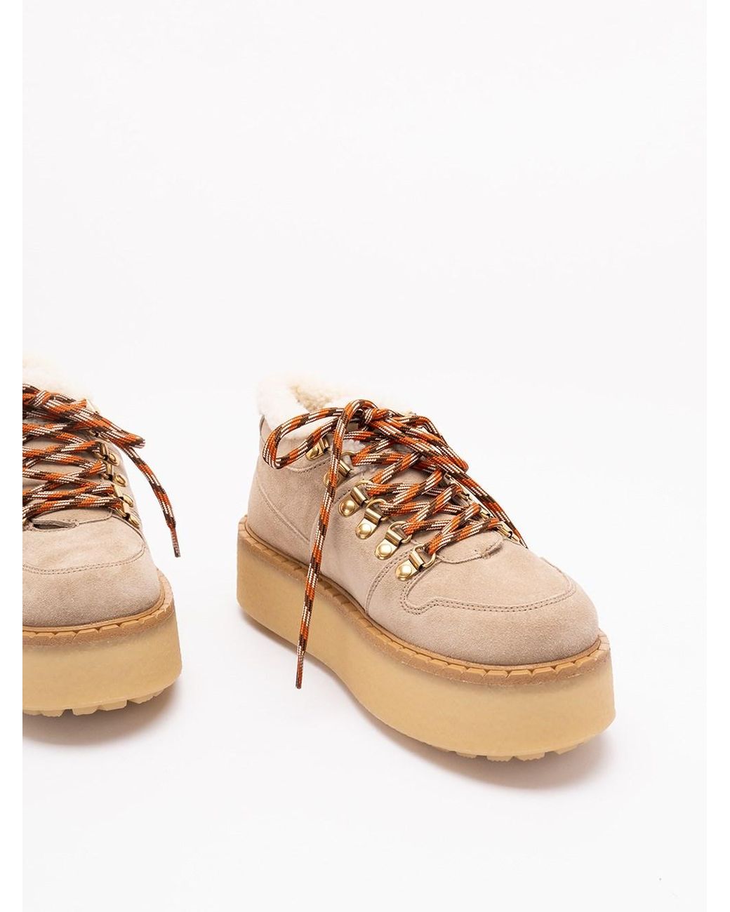 Prada Natural Shearling-Lined Suede Booties