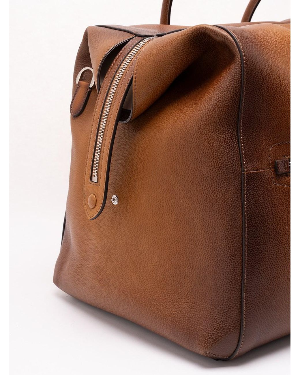 Santoni Brown Duffle Bag for men