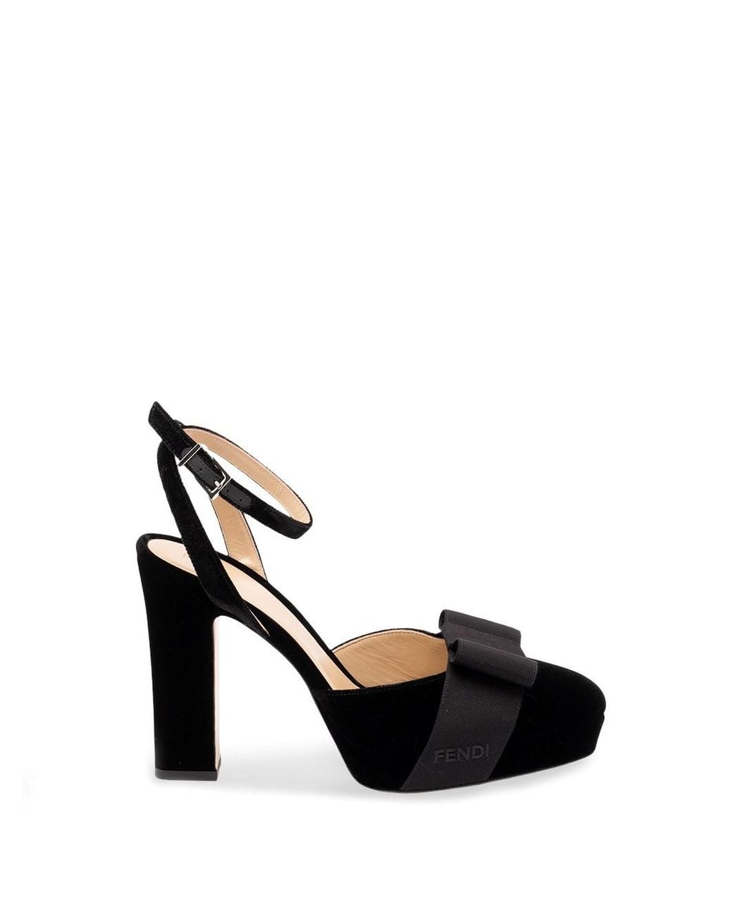Fendi Black Velvet Slingback