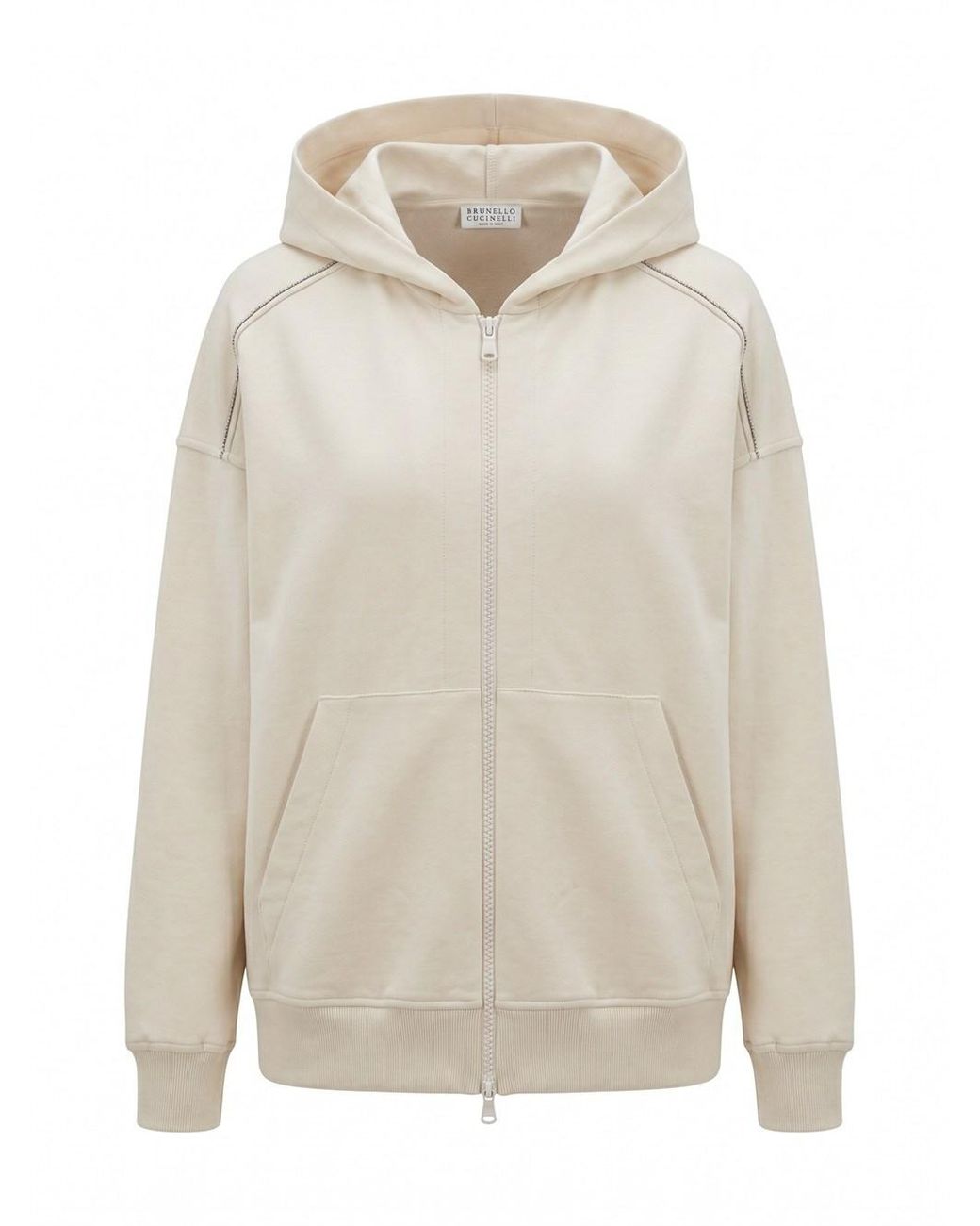 Brunello Cucinelli White Lightweight French Terry Sweatshirt