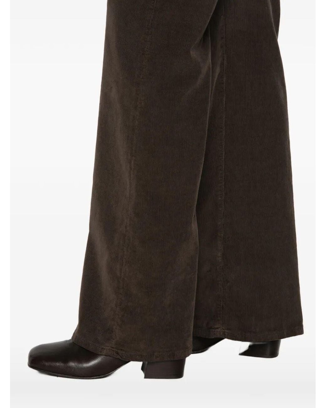 Dondup Brown 'Amber' Wide Leg 5-Pocket Jeans