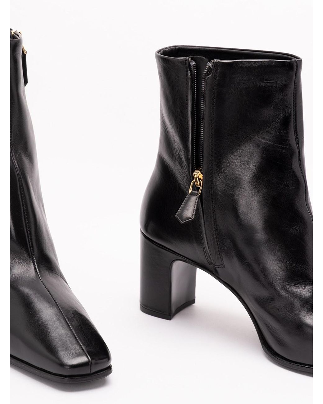 Prada White Leather Booties