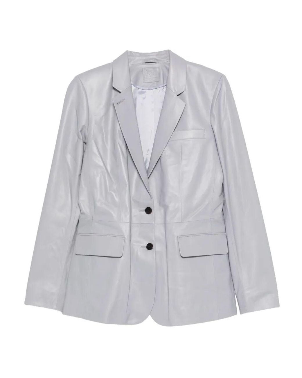 Desa Nineteenseventytwo Gray Leather Classic Blazer