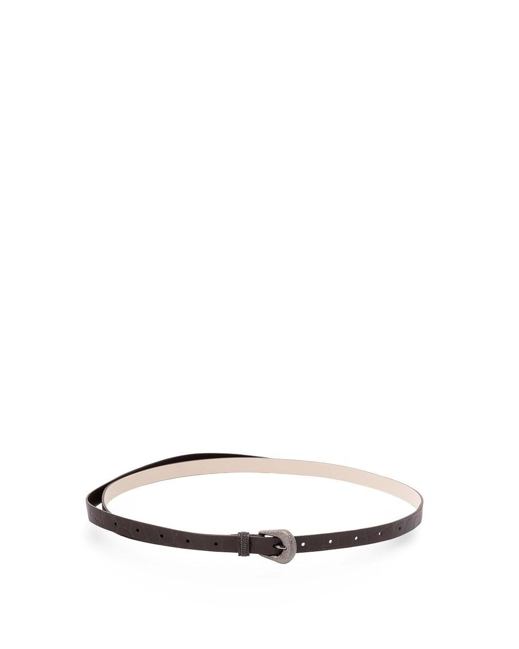 Brunello Cucinelli White Leather Belt