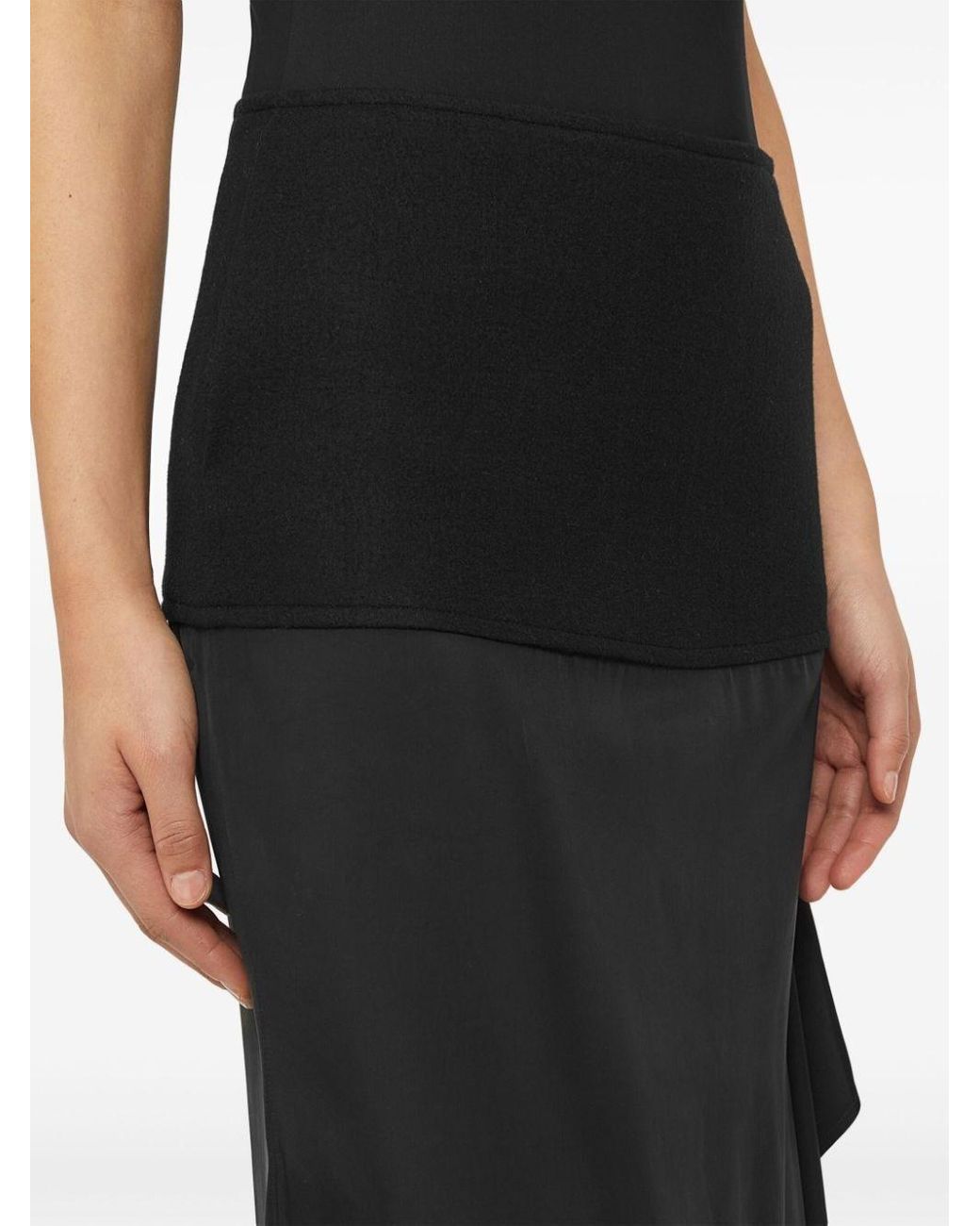 Jil Sander Black Hem Skirt With Ruffle Detail