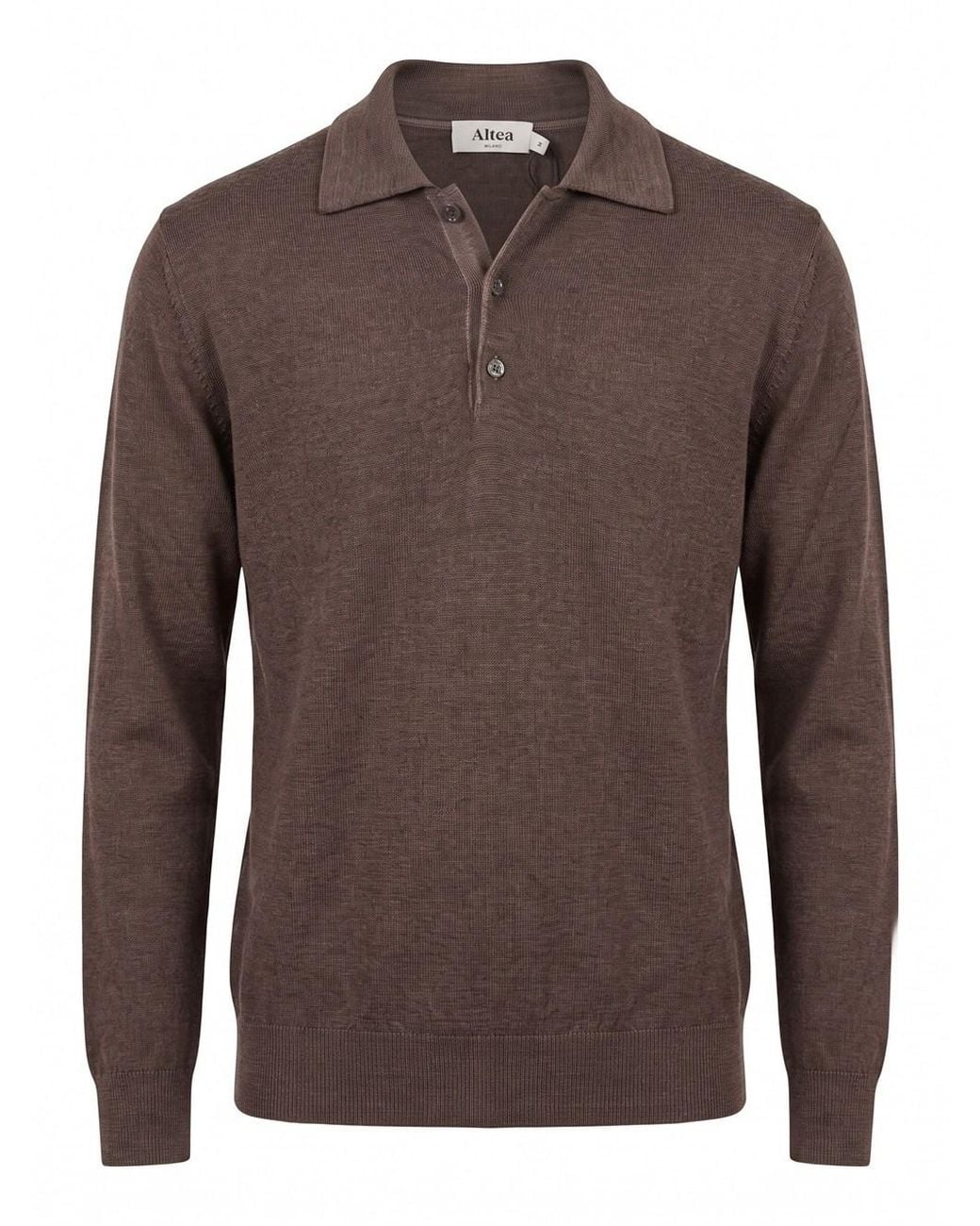 Altea Brown Long Sleeve Polo-Neck Sweater for men