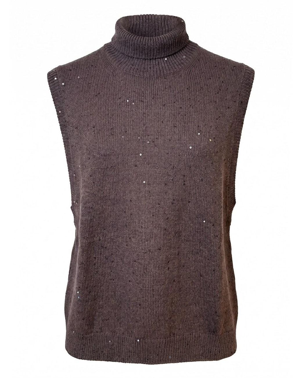 Brunello Cucinelli Purple Turtleneck Sweater Vest