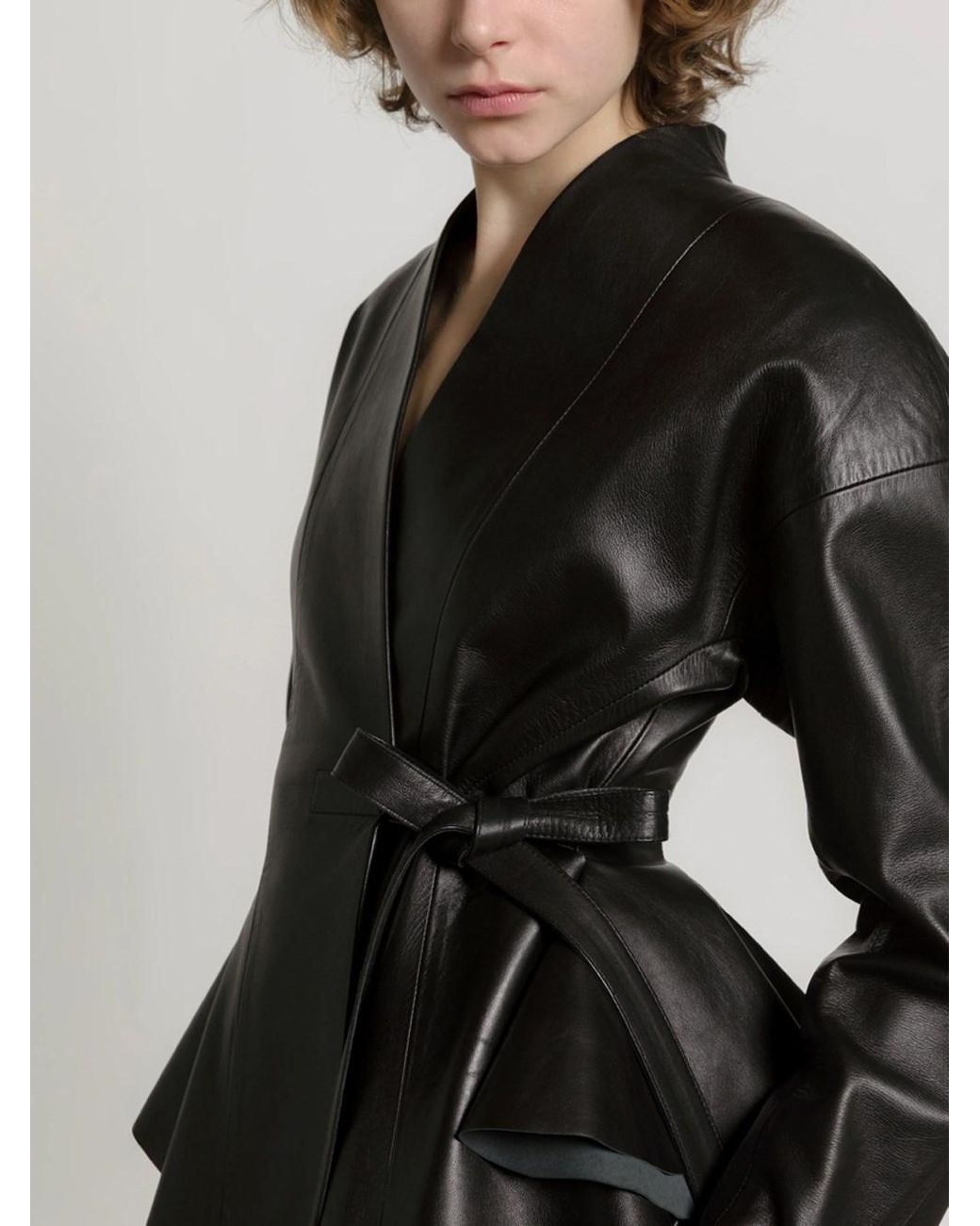 Leather Jacket di Alberta Ferretti in Black