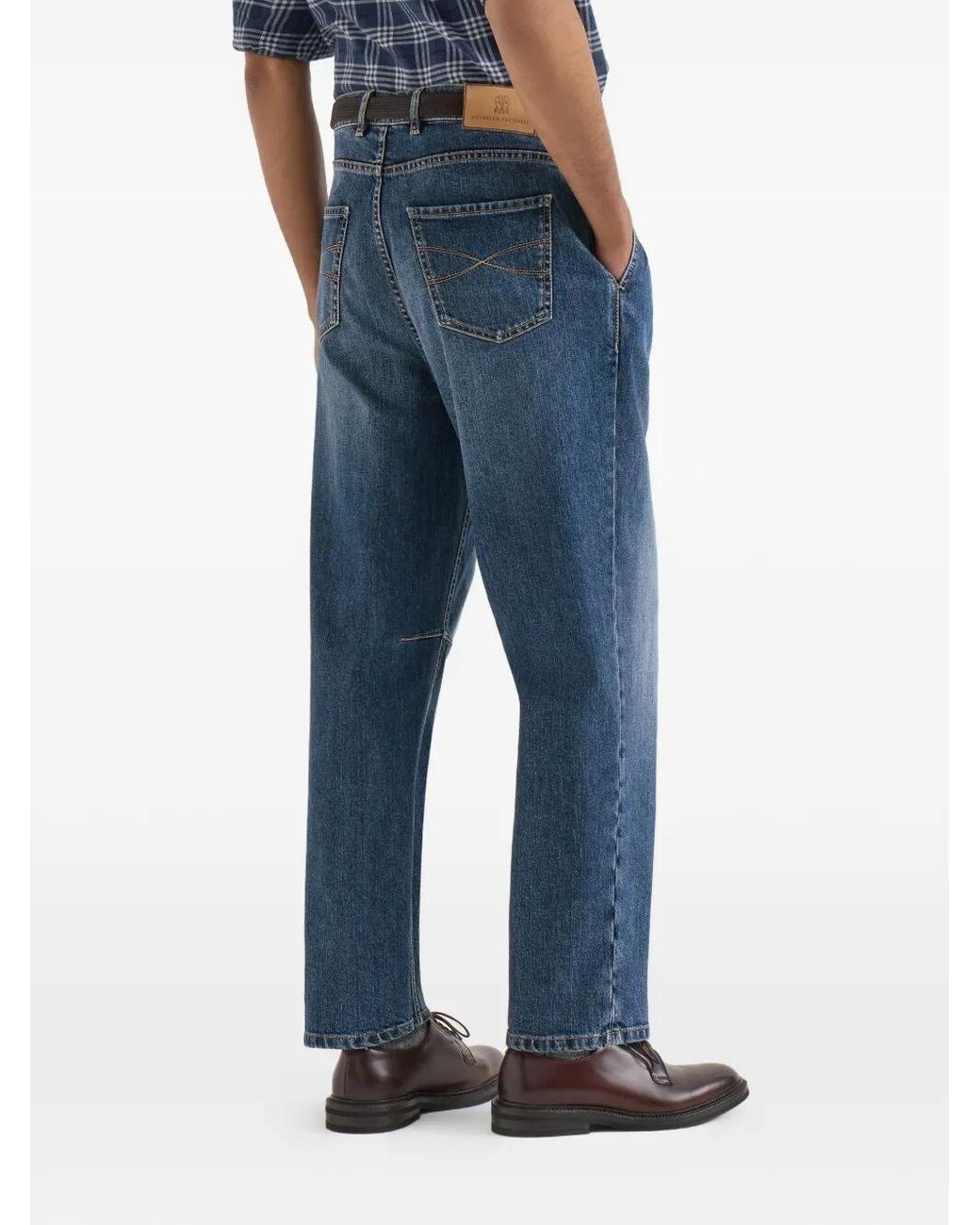 Brunello Cucinelli Blue Denim Pants for men