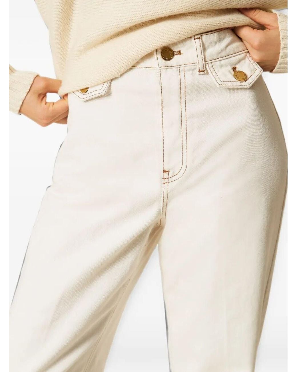 Twinset White Straight Trousers