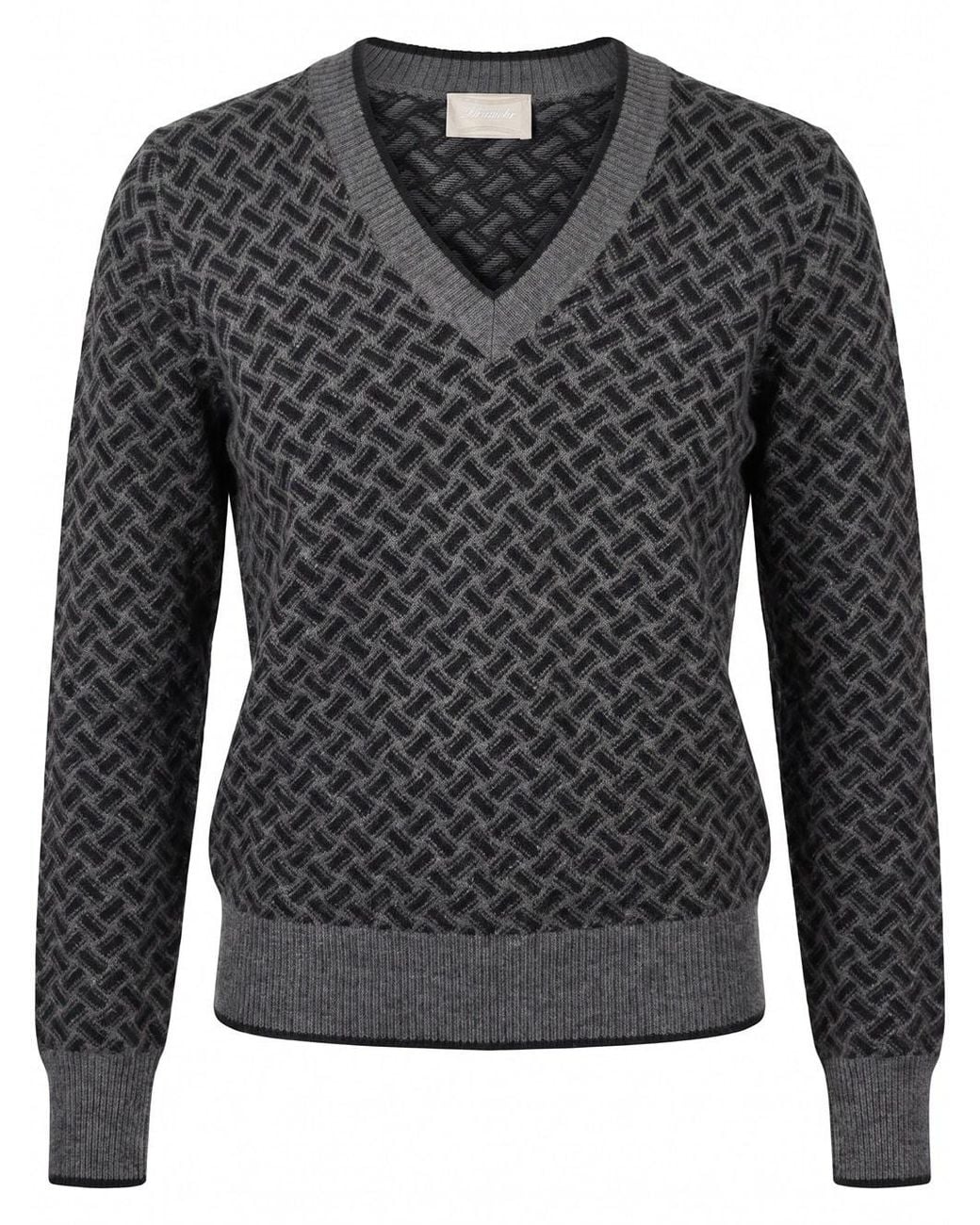 Drumohr Black Long Sleeve V-Neck Sweater