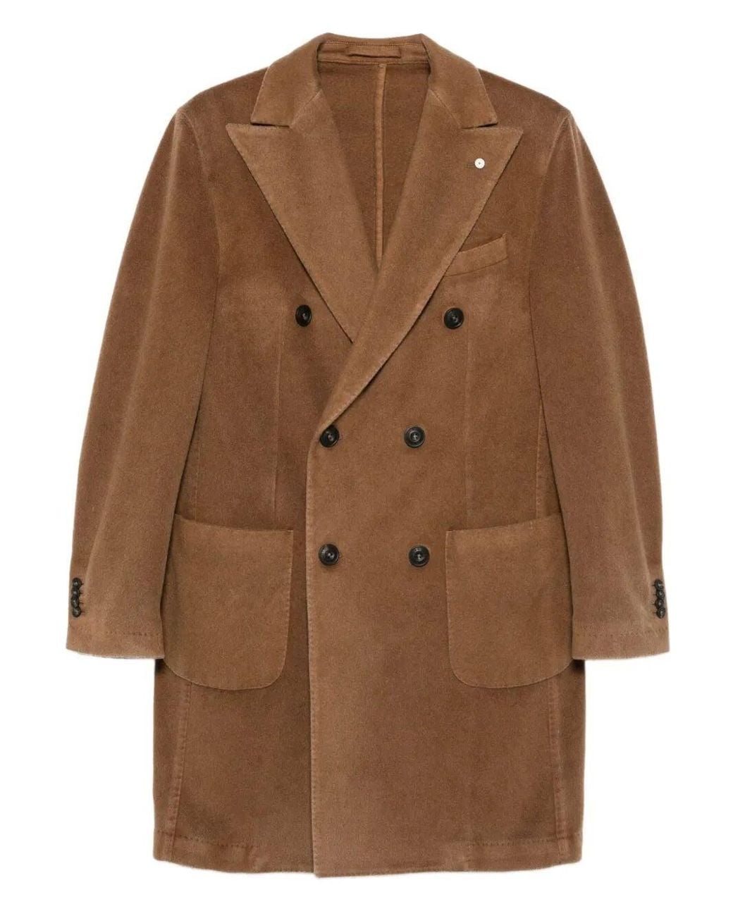 L.b.m. 1911 Brown Wool&Cashmere Coat for men