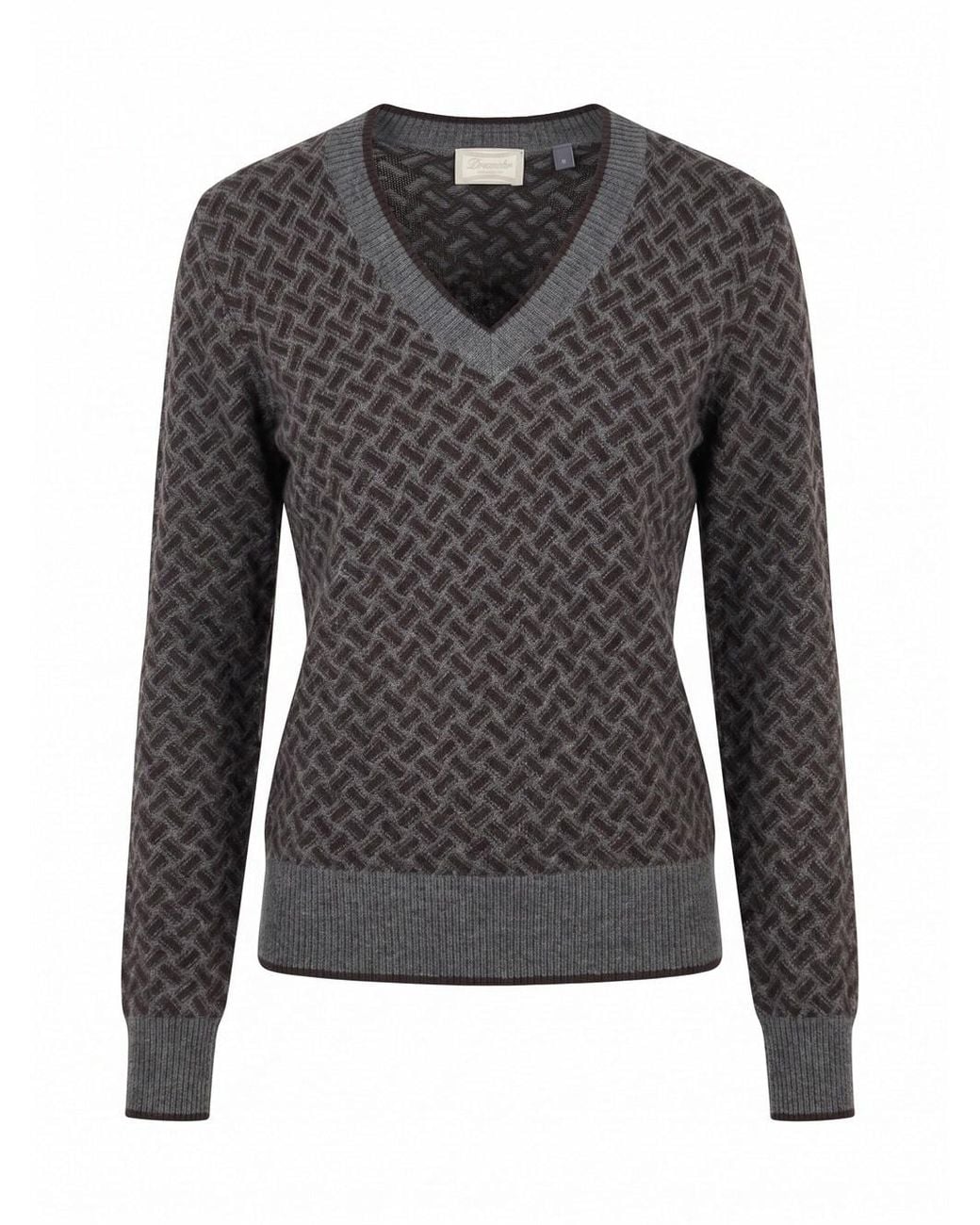 Drumohr Black Long Sleeve V-Neck Sweater