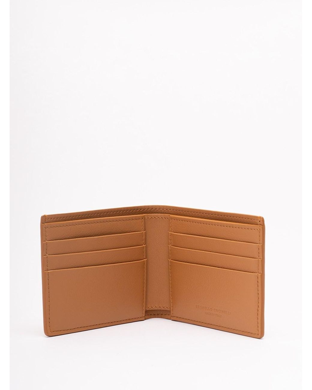 Brunello Cucinelli Orange Nubuck Wallet for men