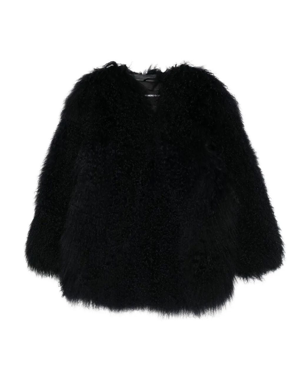 Numerootto Black 'Mongolia' Midi Coat Without Collar