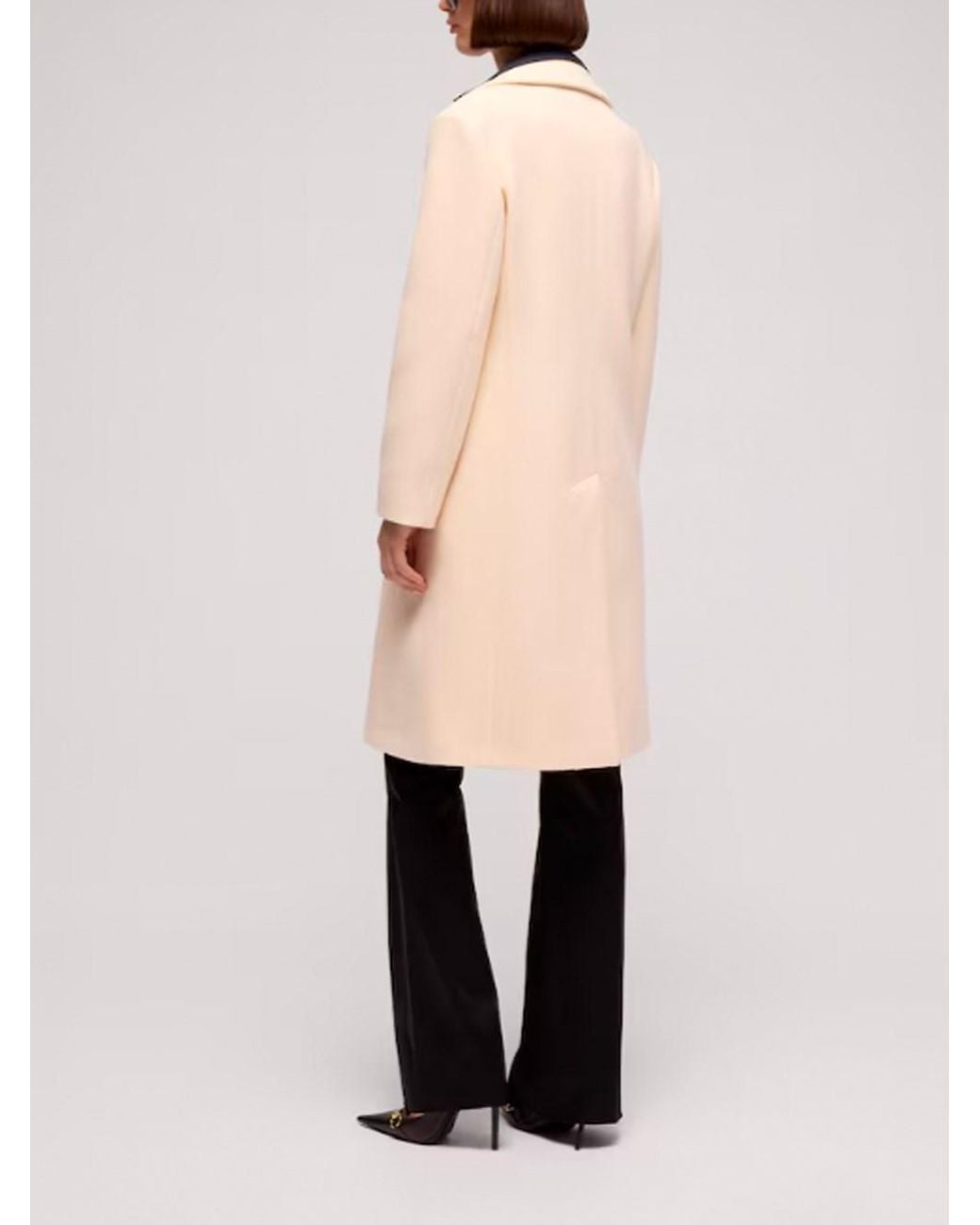 Gucci Natural Double-Breasted Wool Coat
