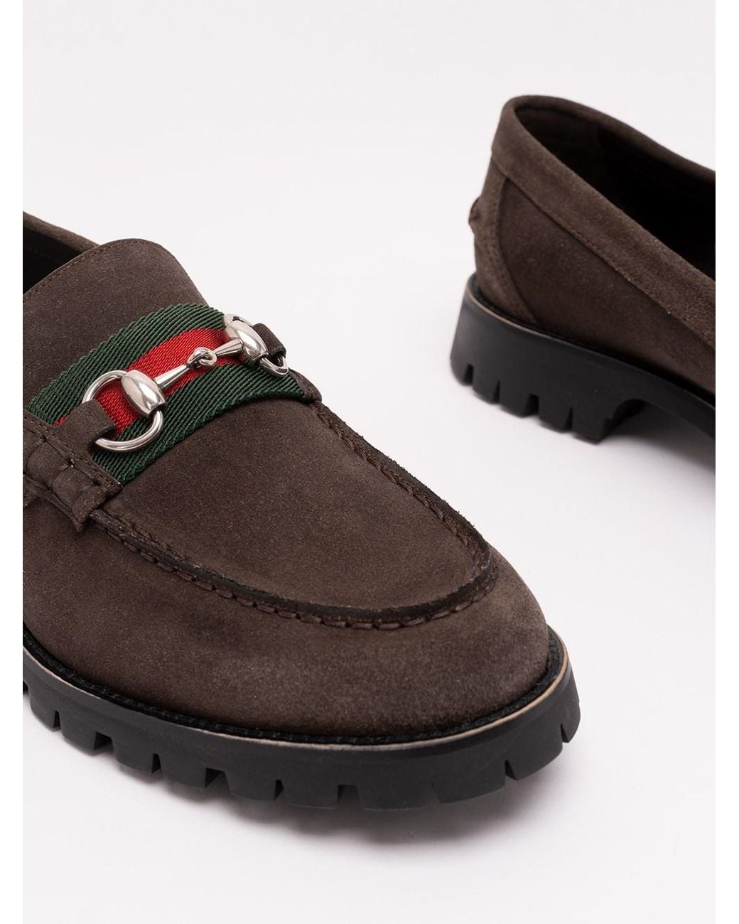Gucci White Loafers With Horsebit And Lug Sole for men