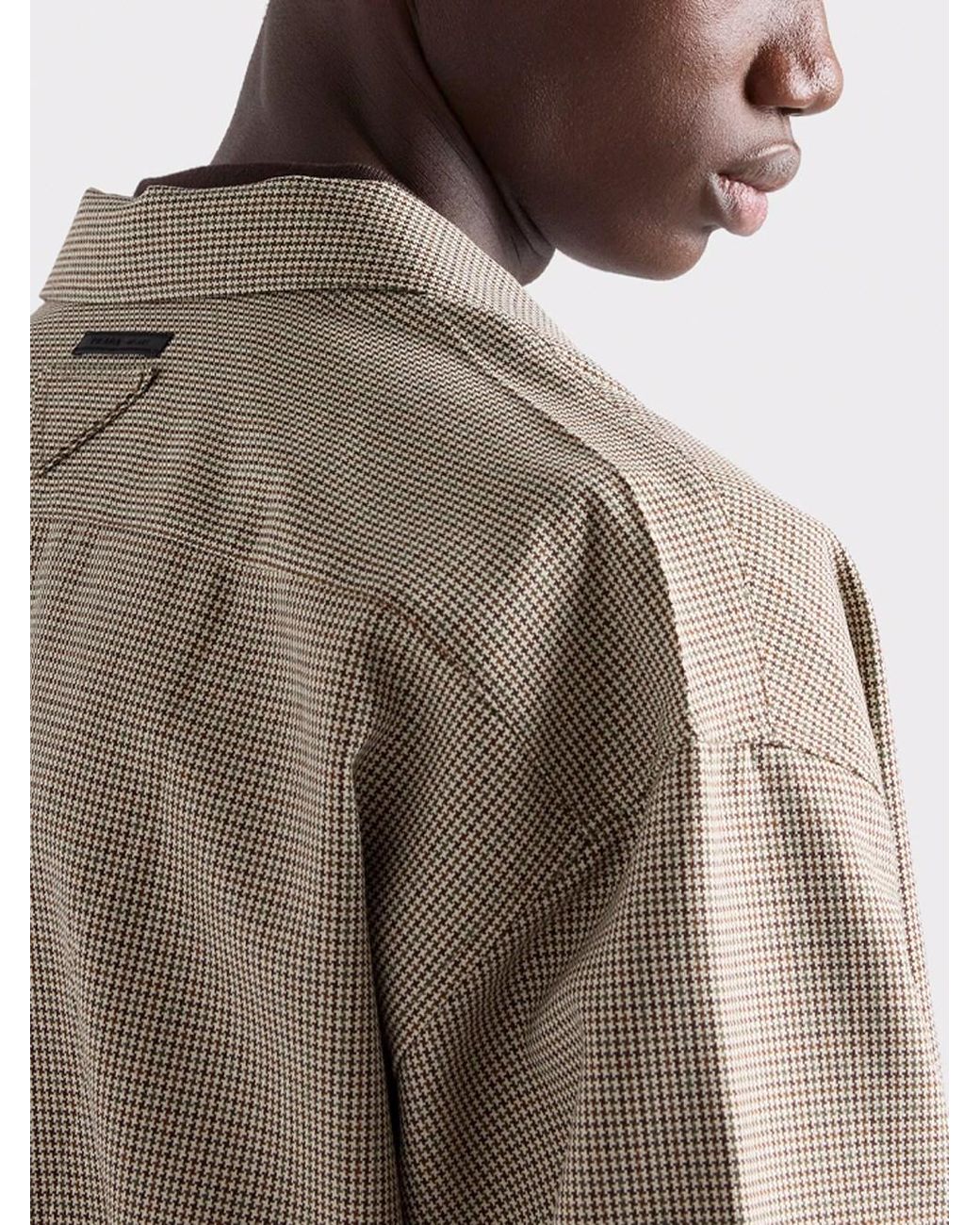 Prada Natural Pied-De-Poule Shirt for men