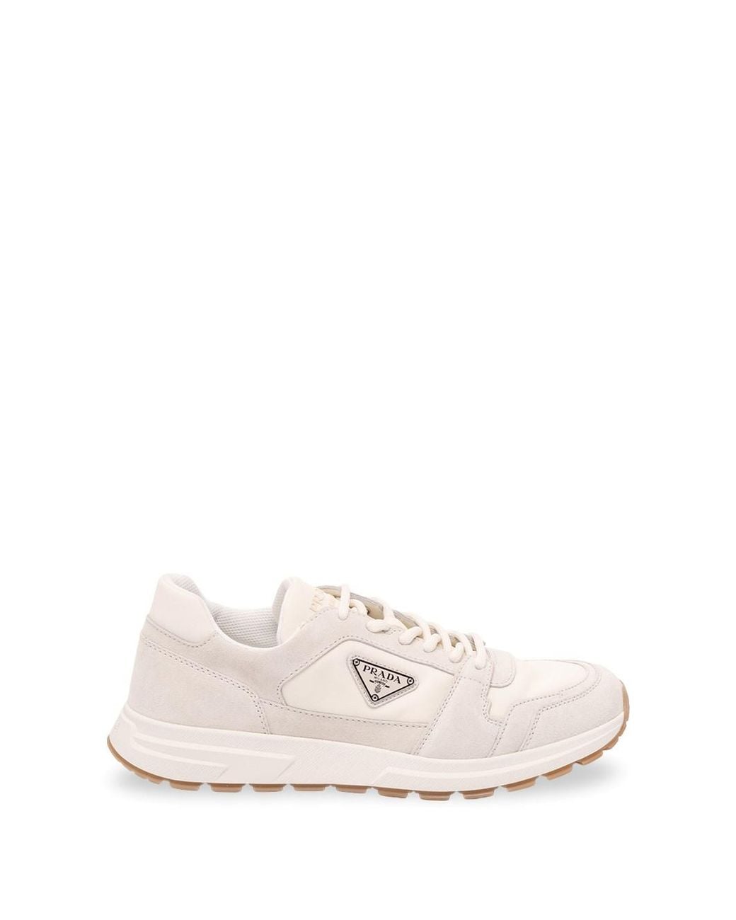 Prada White Prax Suede And Re-Nylon Sneakers for men