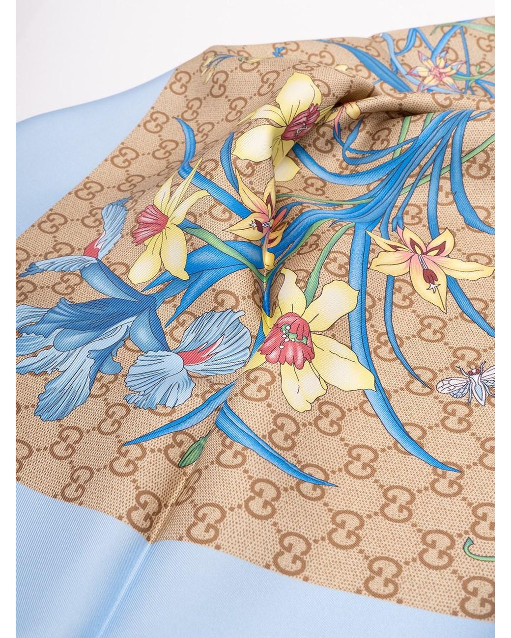 Gucci Blue 'Flora' Foulard
