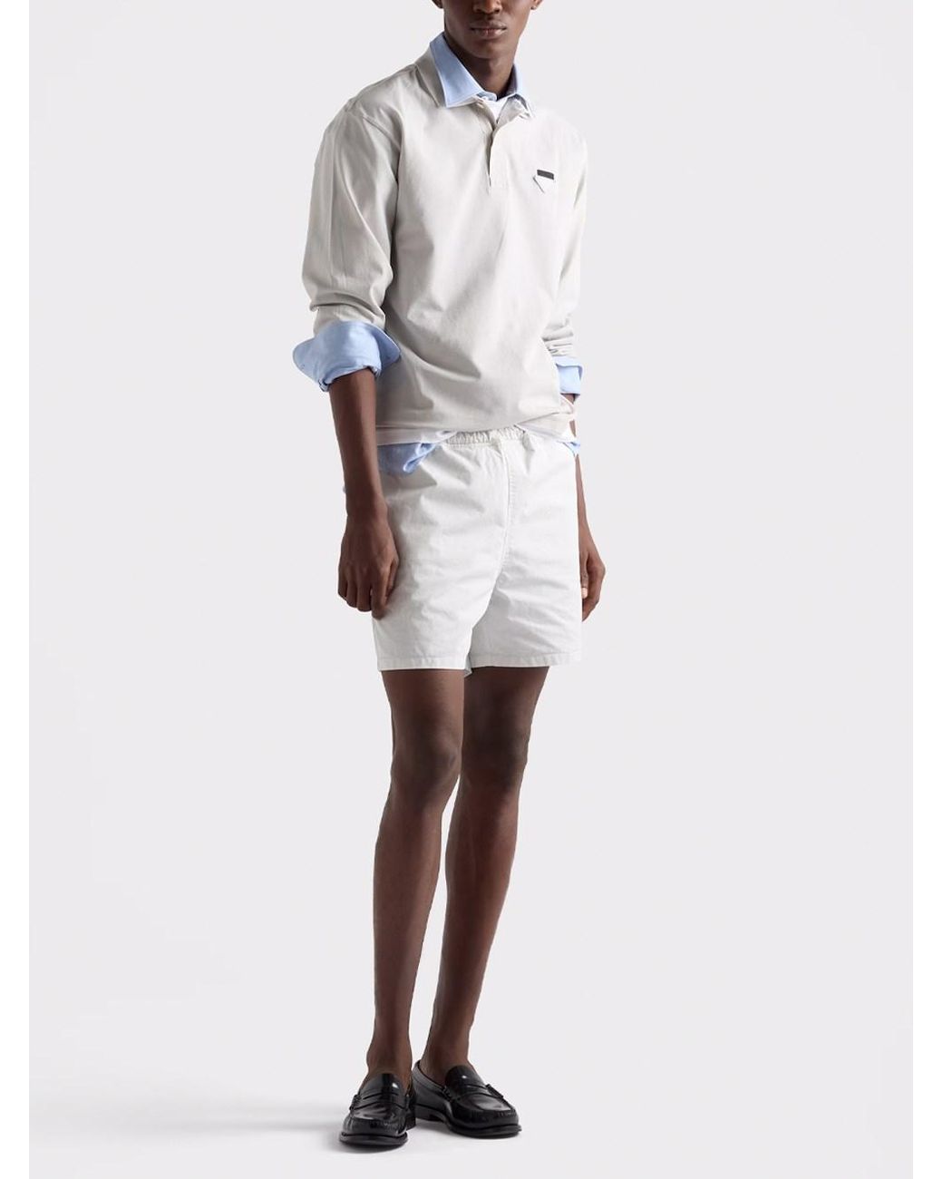 Prada Blue Cotton Shirt for men