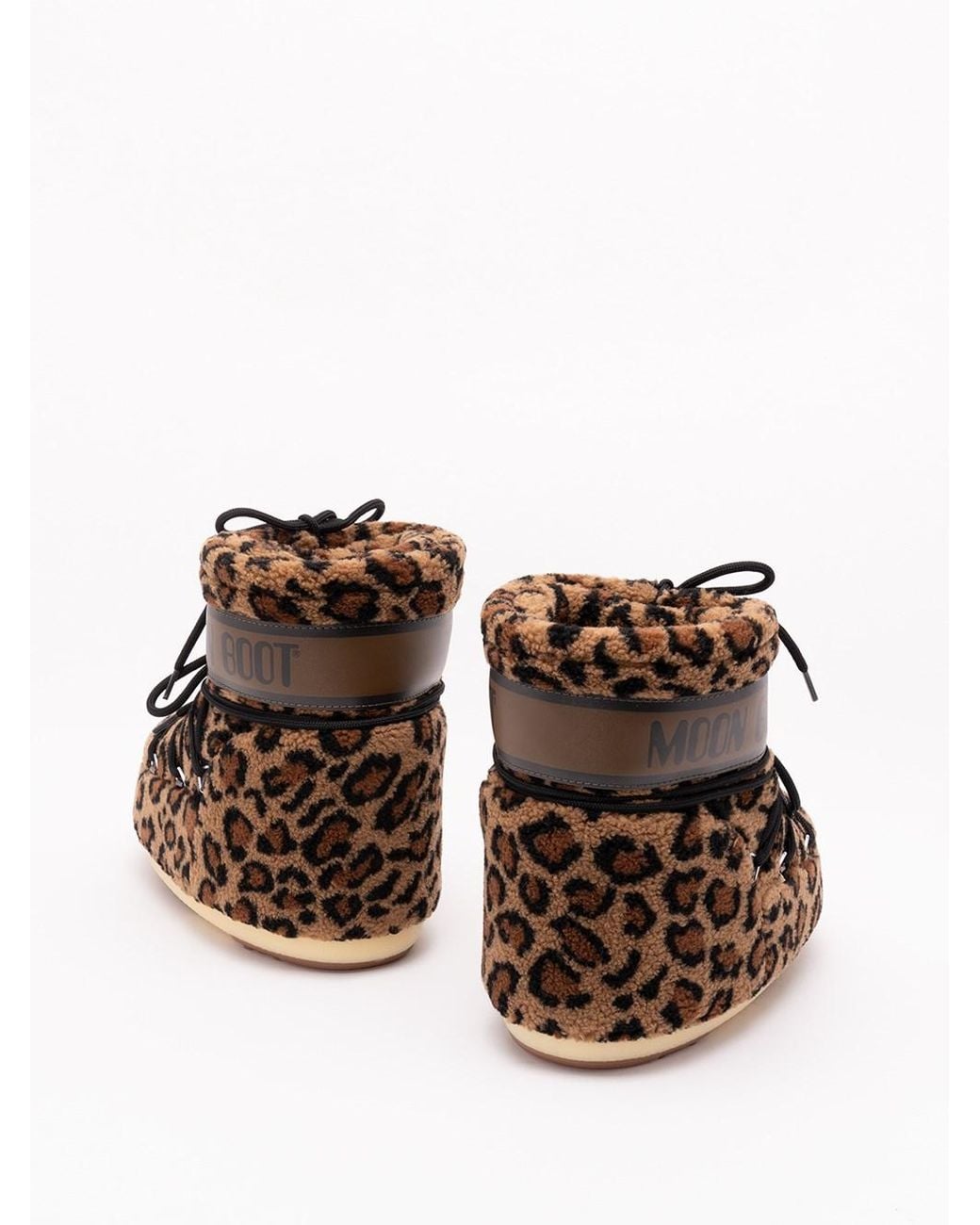 Moon Boot 'Icon Low Fleece' Boots in Brown | Lyst