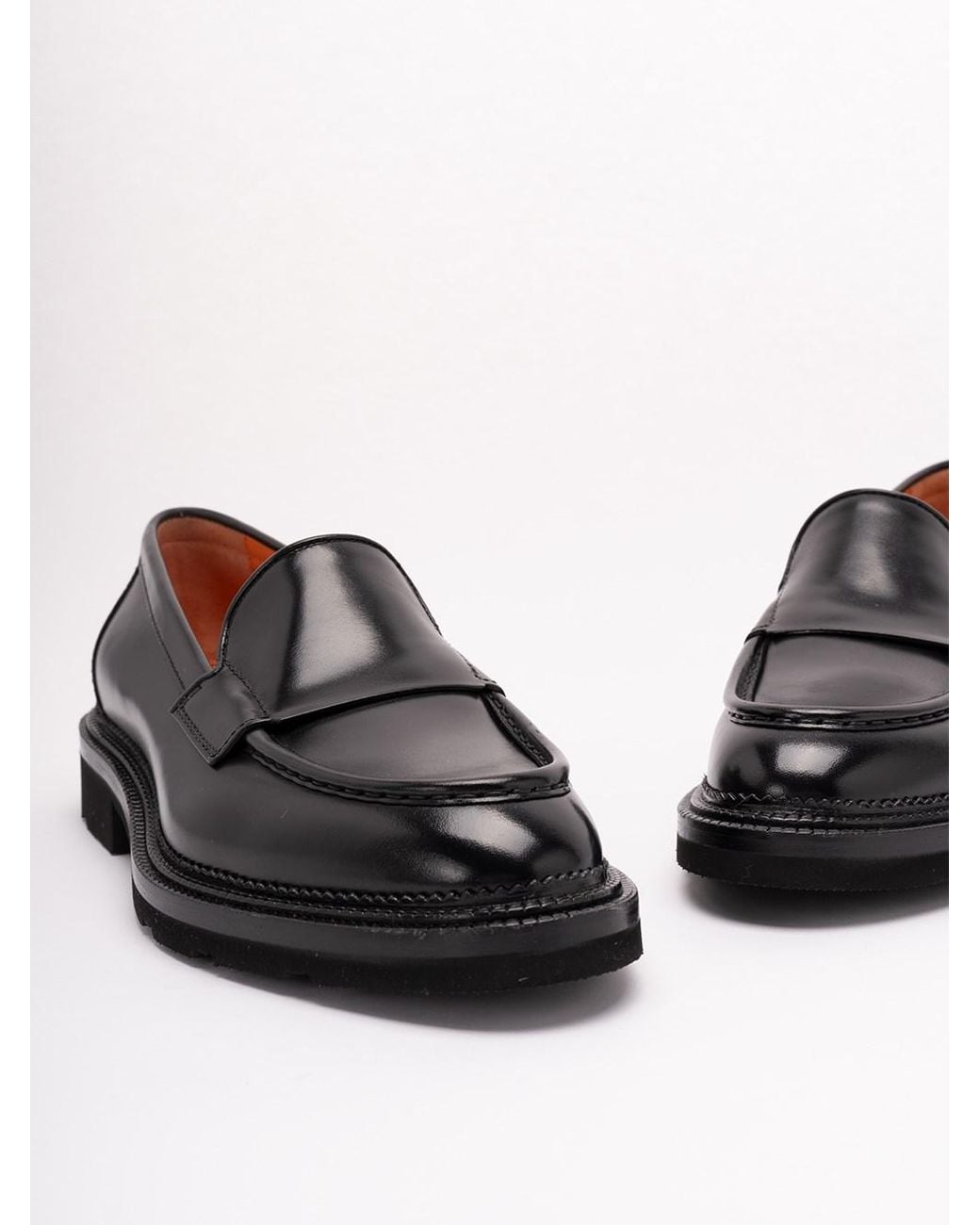 Santoni Black 'Groover' Loafers for men